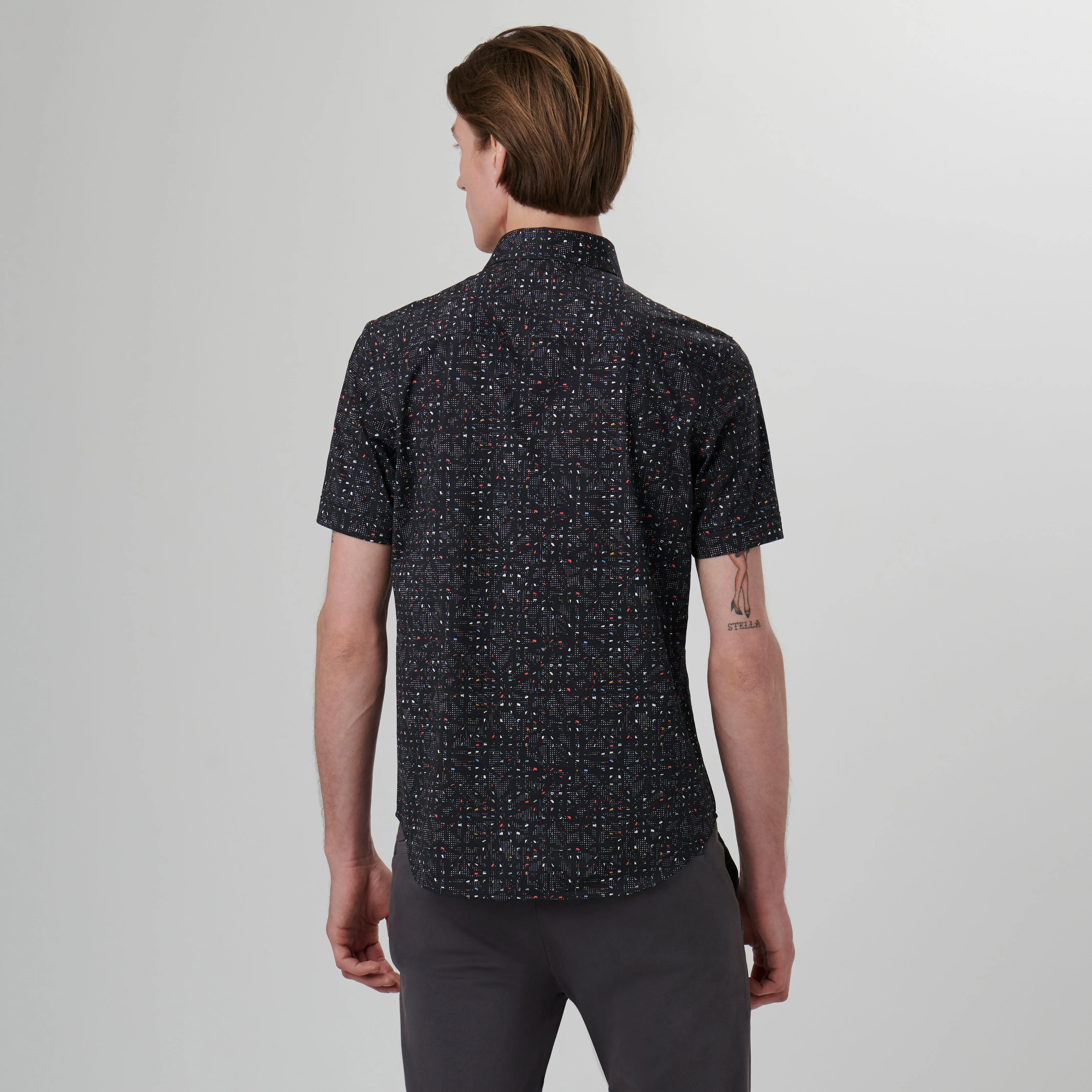 Miles Abstract OoohCotton Short Sleeve Shirt sold by Bugatchi product image thumbnail 4
