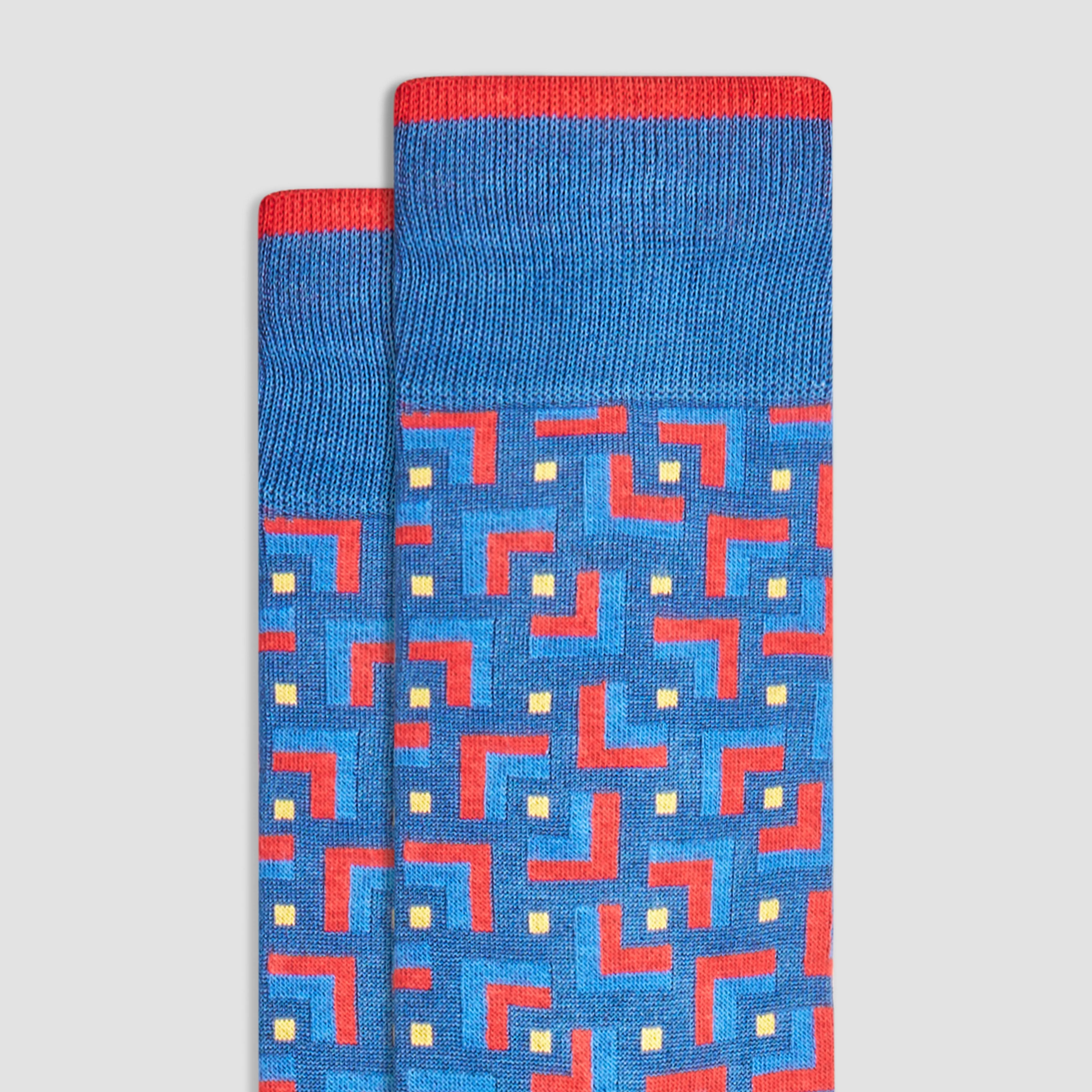 Geometric Mid-Calf Socks sold by Bugatchi product image thumbnail 2