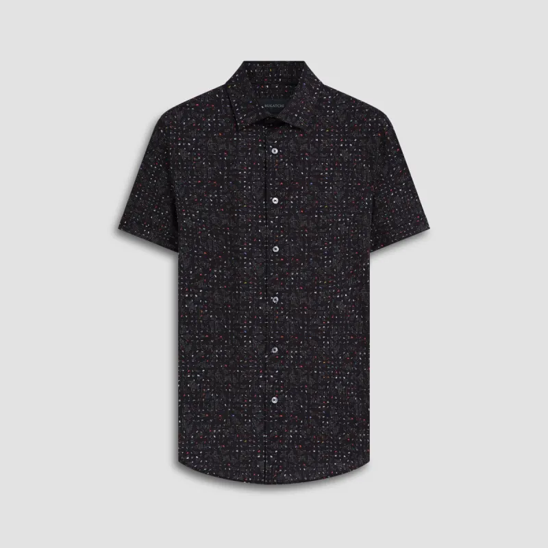Miles Abstract OoohCotton Short Sleeve Shirt made by Bugatchi