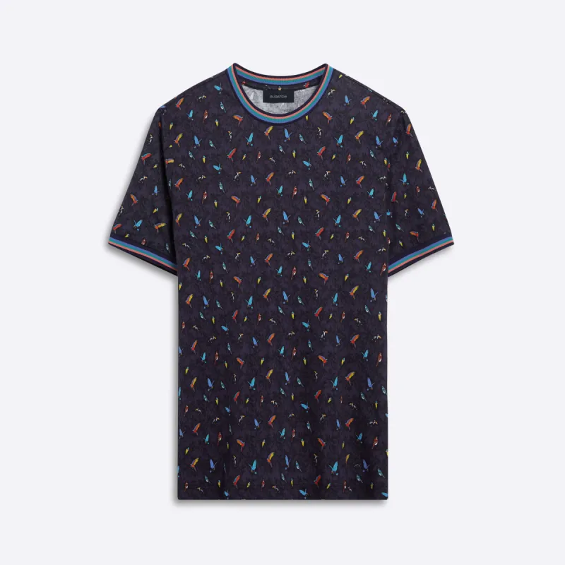 Birds Crew Neck T-Shirt sold by Bugatchi