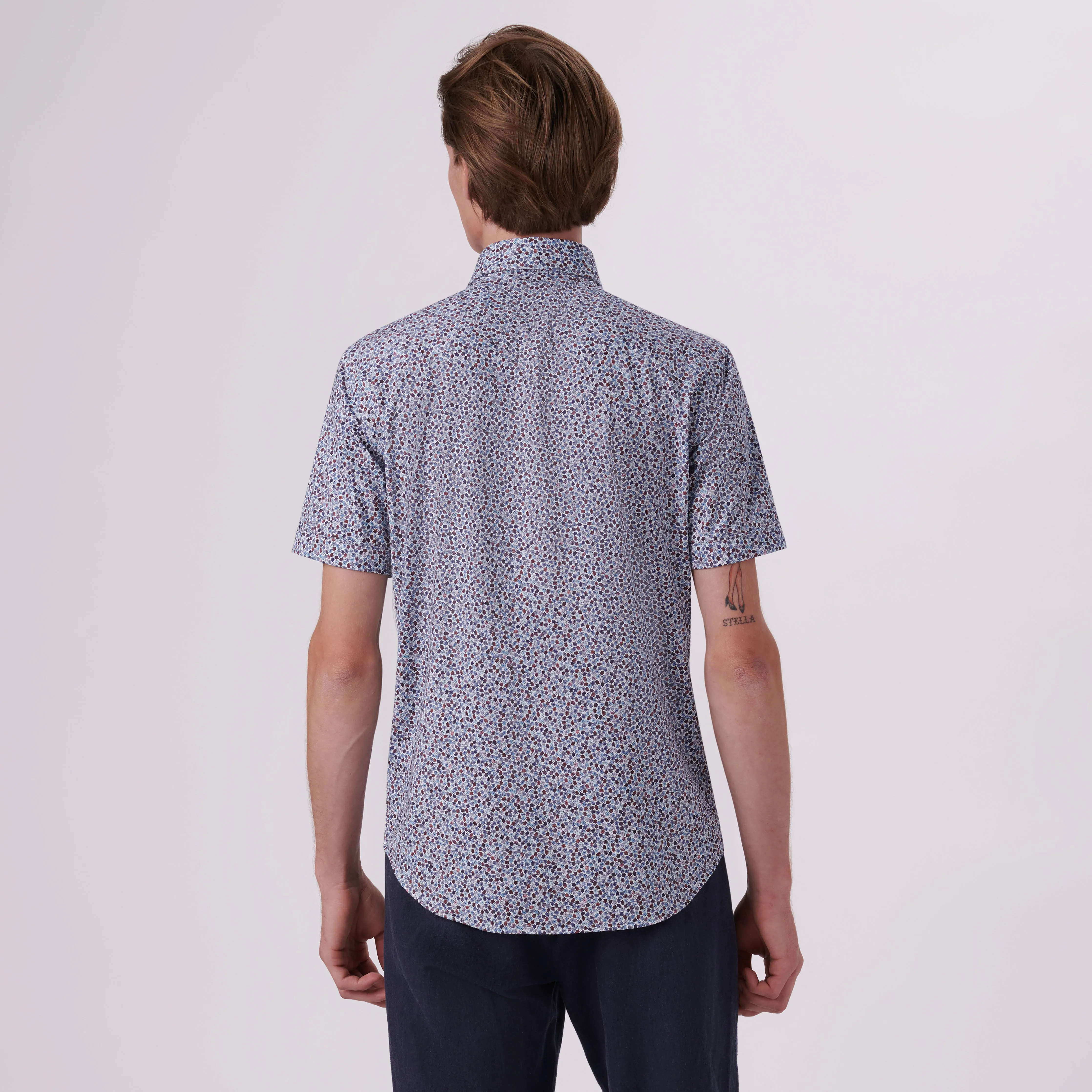 Miles Floral Print OoohCotton Short Sleeve Shirt sold by Bugatchi product image thumbnail 4