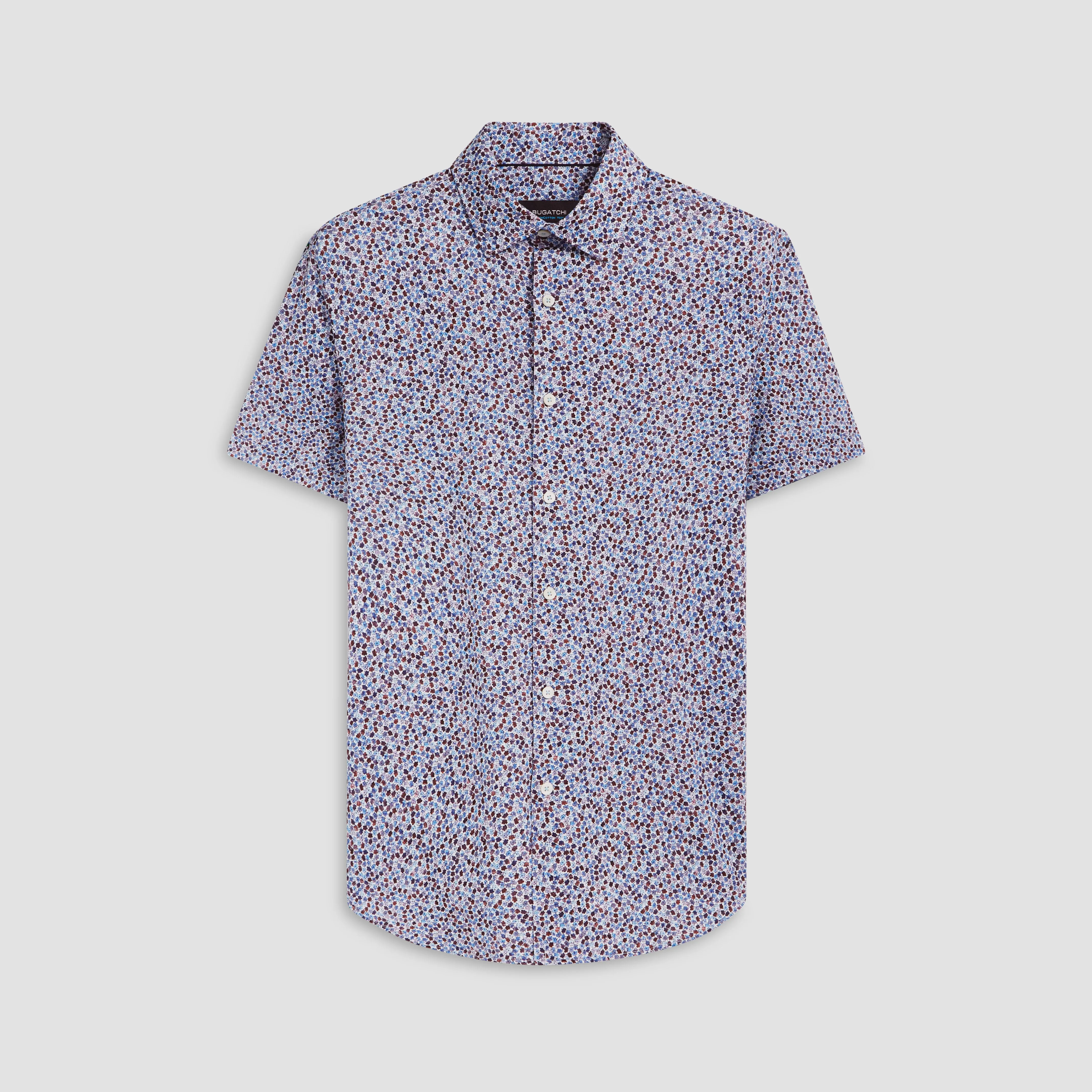 Miles Floral Print OoohCotton Short Sleeve Shirt sold by Bugatchi