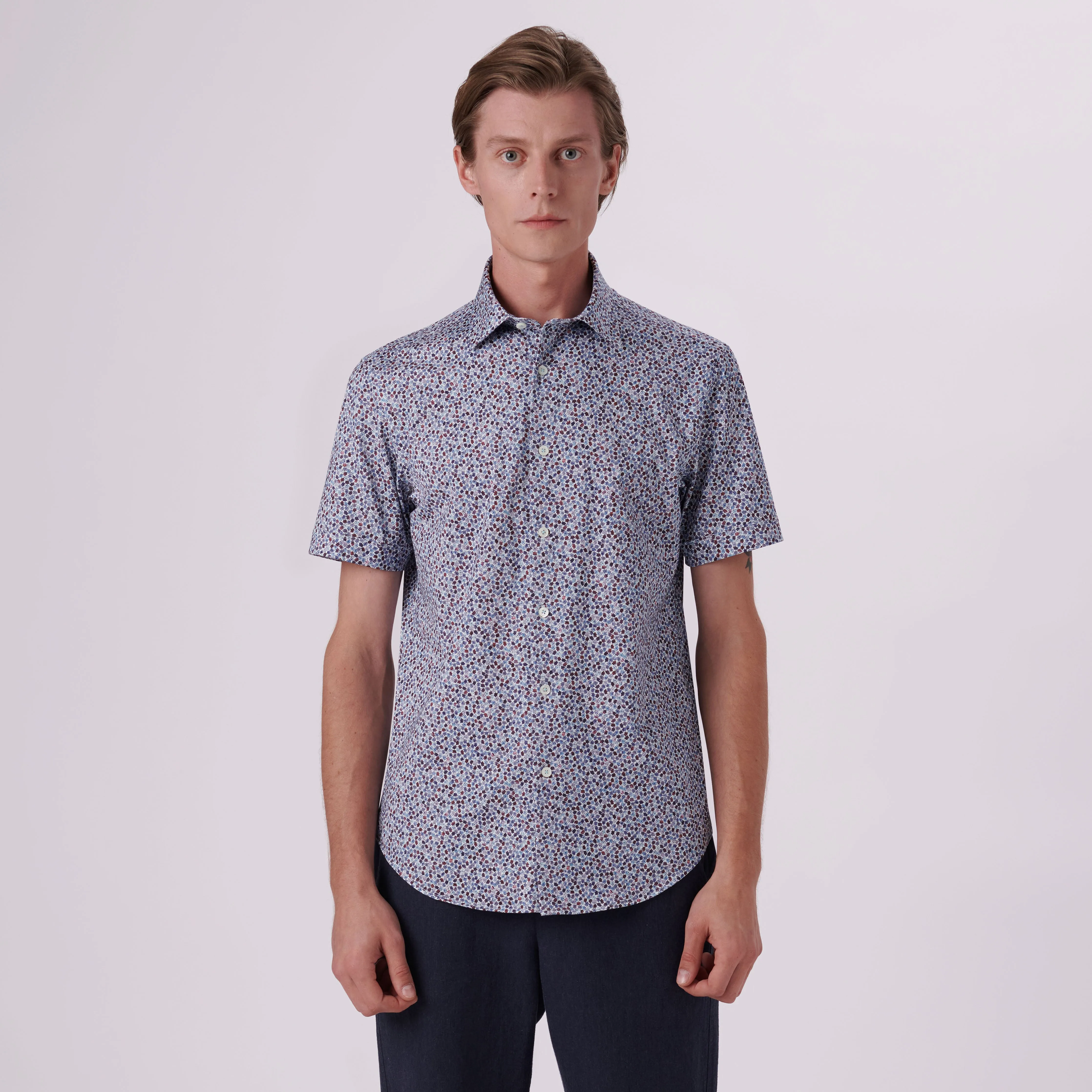 Miles Floral Print OoohCotton Short Sleeve Shirt sold by Bugatchi product image thumbnail 2