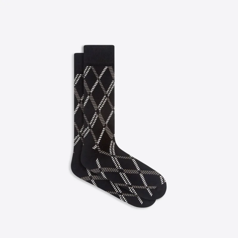 Diamond Check Mid-Calf Socks sold by Bugatchi