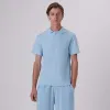 Towelling French Terry Johnny Collar Polo sold by Bugatchi