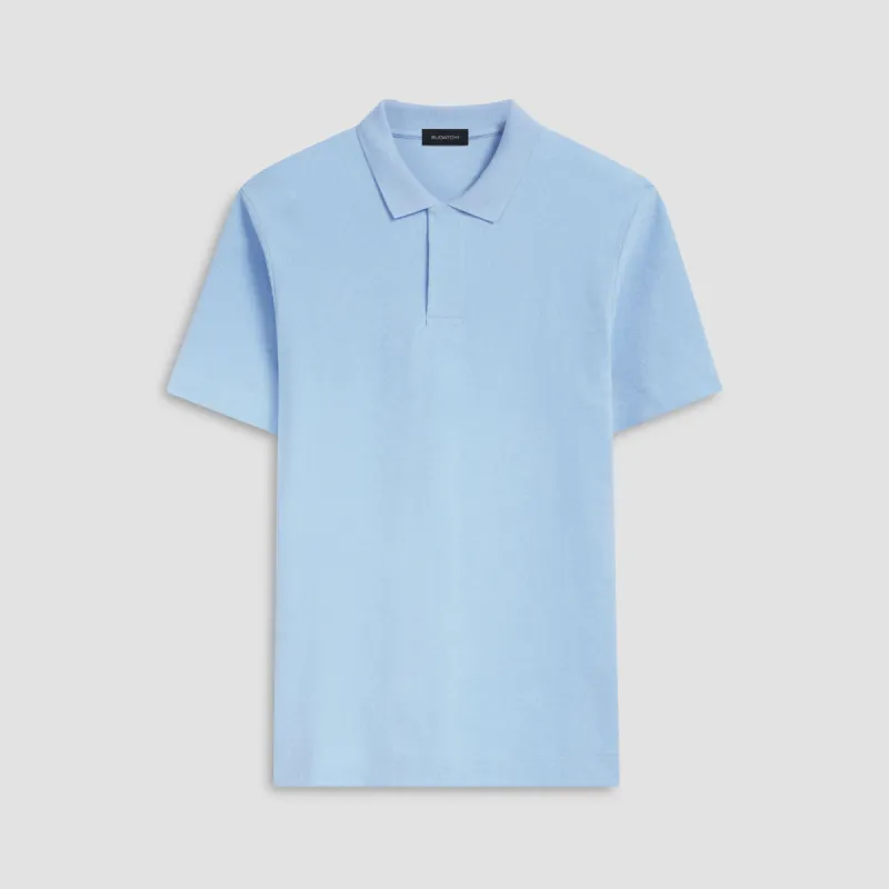 Towelling French Terry Johnny Collar Polo sold by Bugatchi
