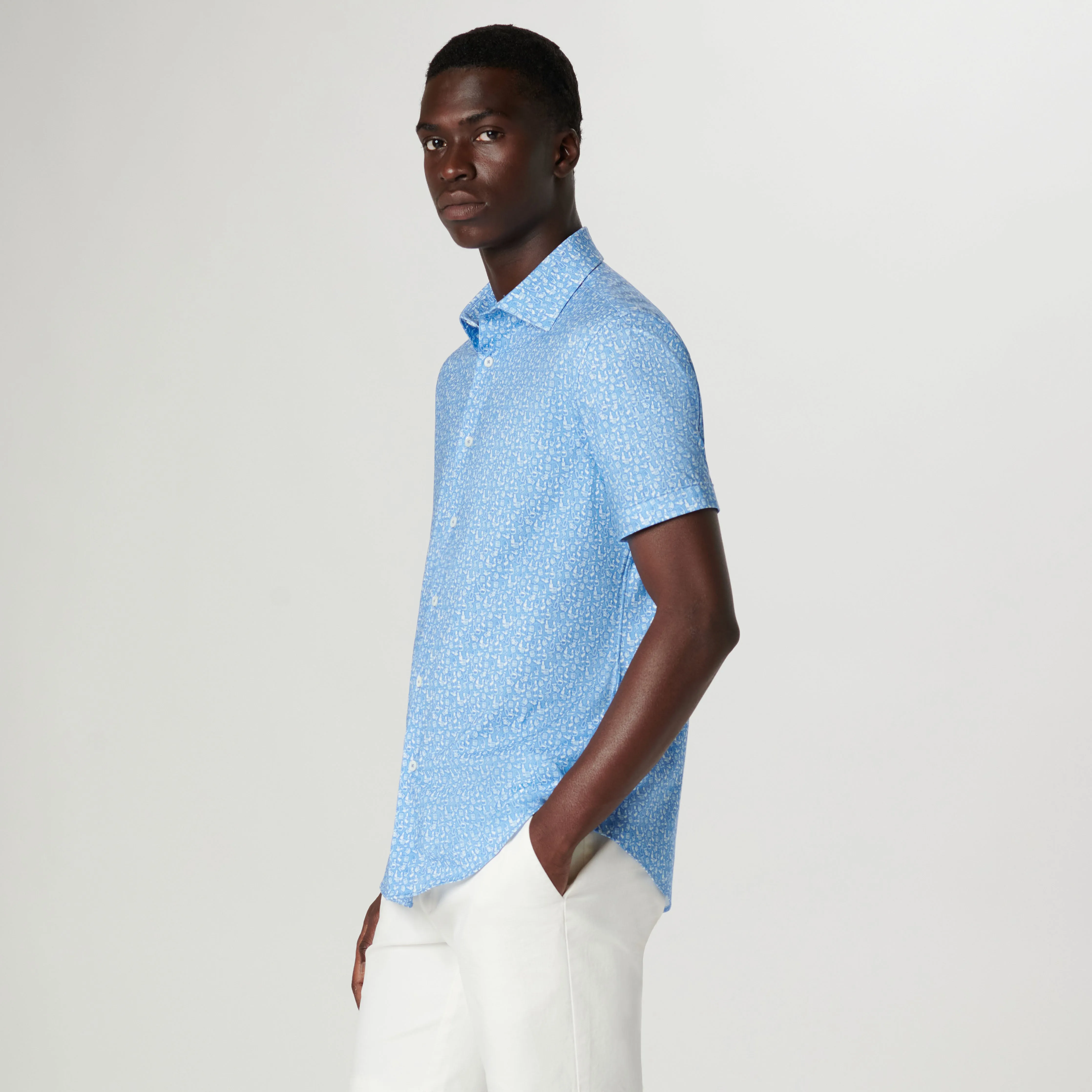 Miles Barware OoohCotton Short Sleeve Shirt sold by Bugatchi product image thumbnail 3