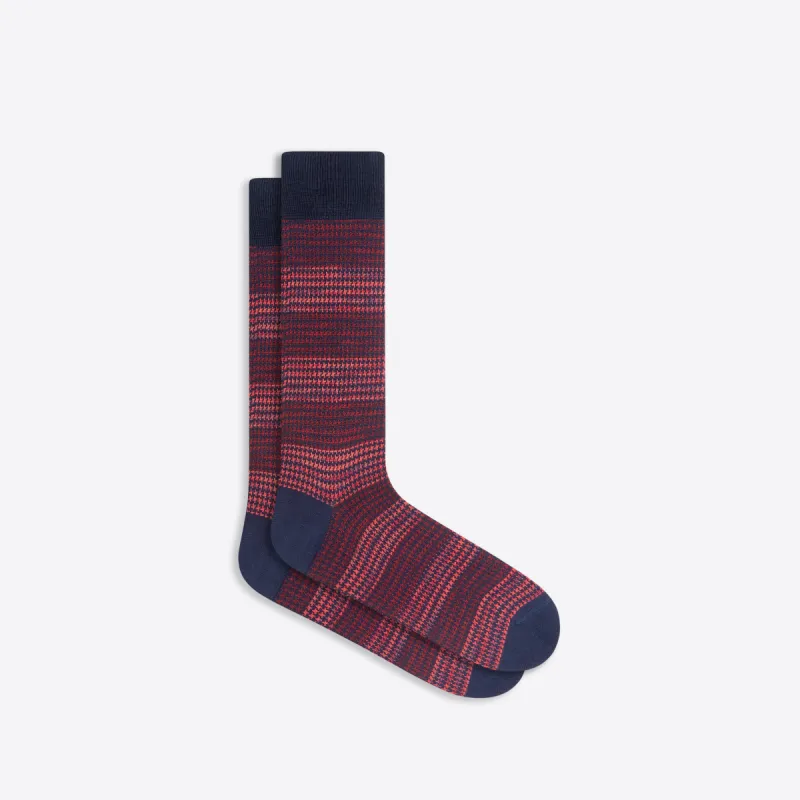 Hound's Tooth Check Mid-Calf Socks sold by Bugatchi