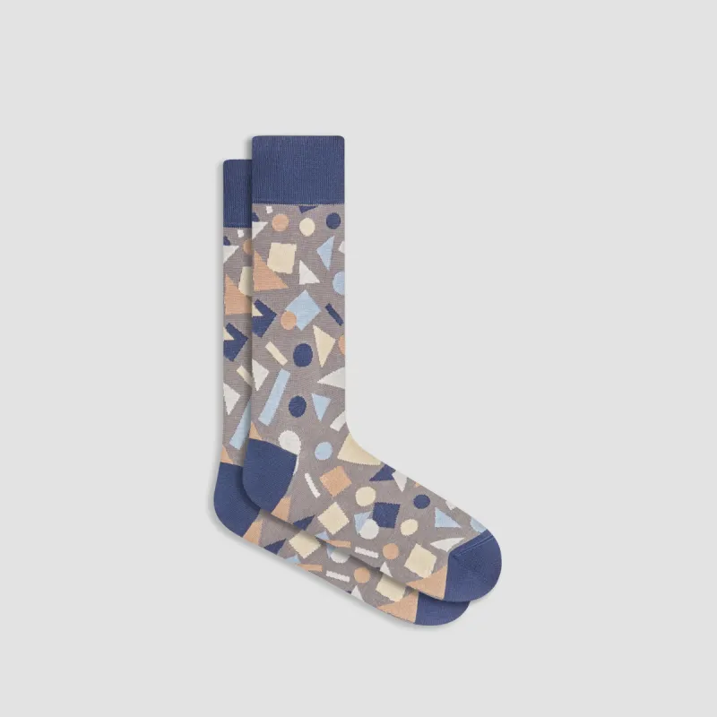 Geometric Mid-Calf Socks sold by Bugatchi