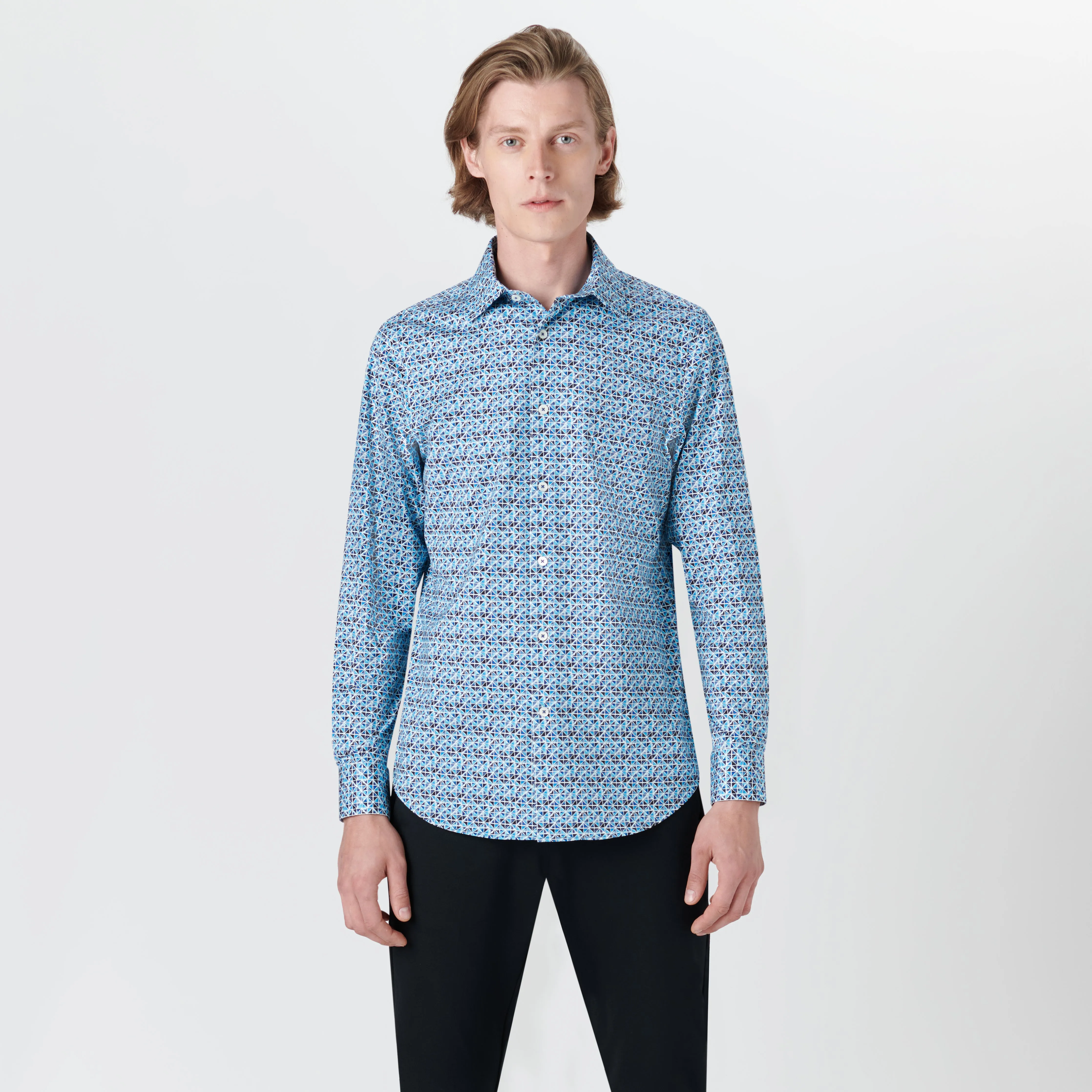 JAMES Diamond Print OoohCotton Shirt sold by Bugatchi product image thumbnail 2