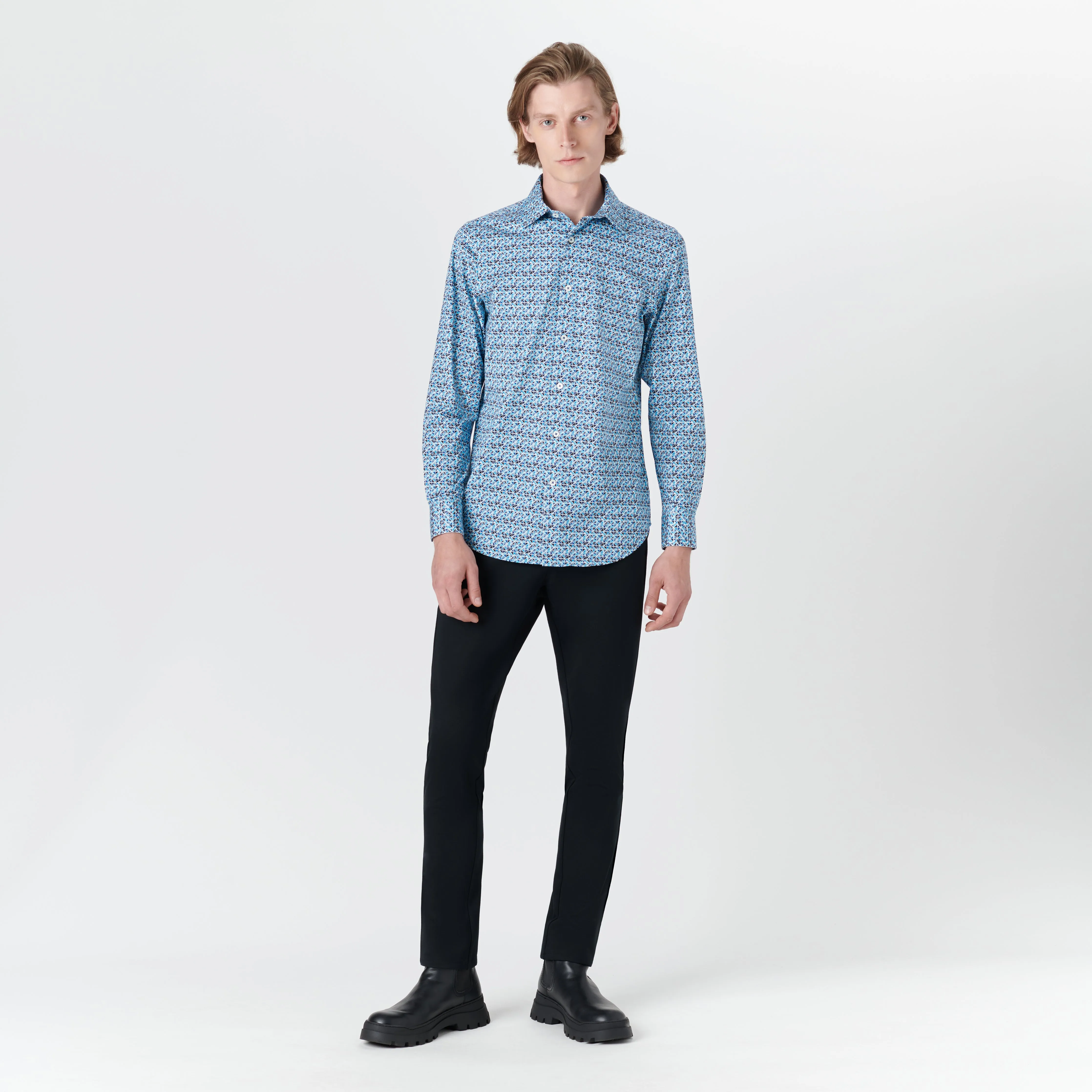 JAMES Diamond Print OoohCotton Shirt sold by Bugatchi product image thumbnail 5