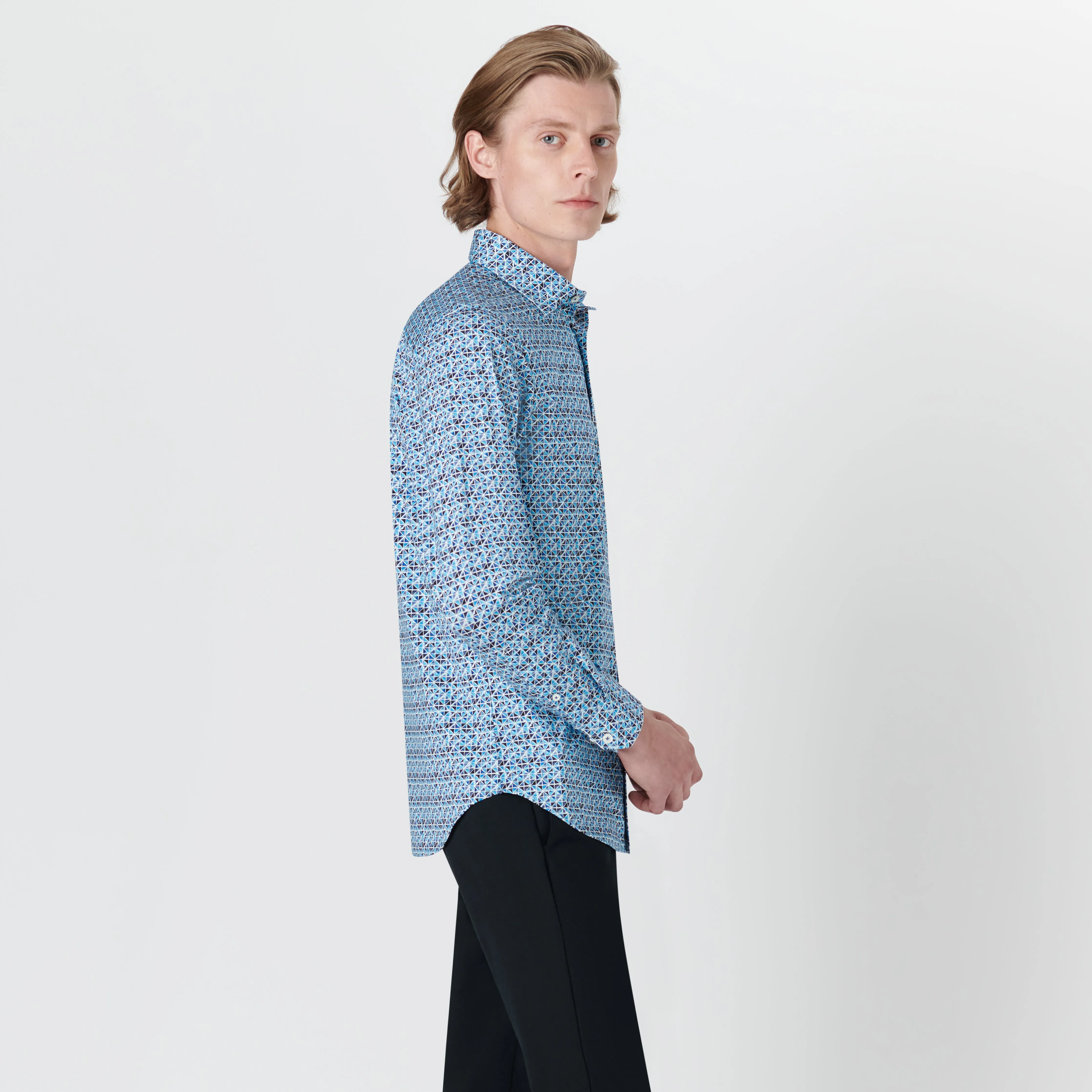 JAMES Diamond Print OoohCotton Shirt sold by Bugatchi product image thumbnail 3