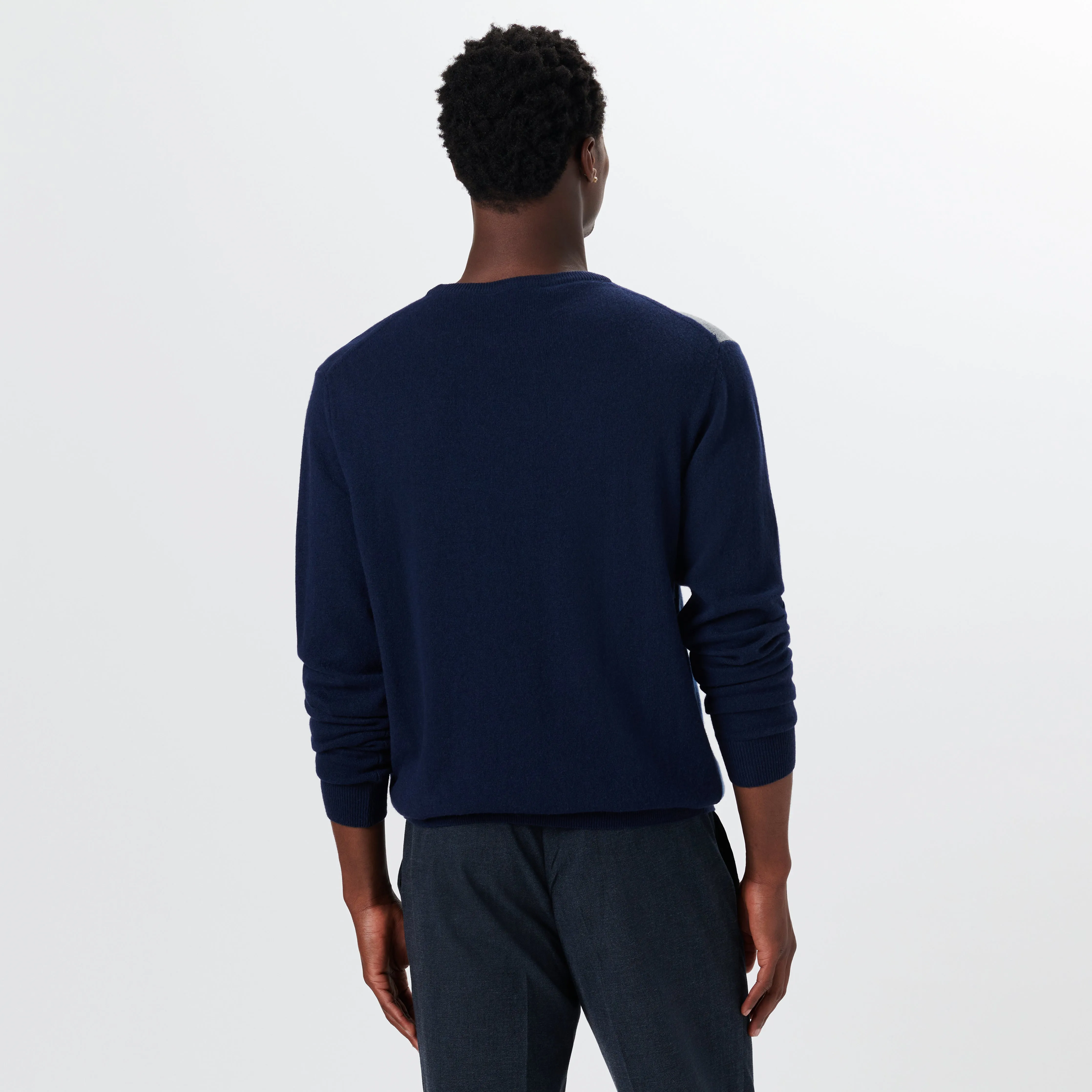 Crew Neck Patchwork Intarsia Sweater sold by Bugatchi product image thumbnail 4