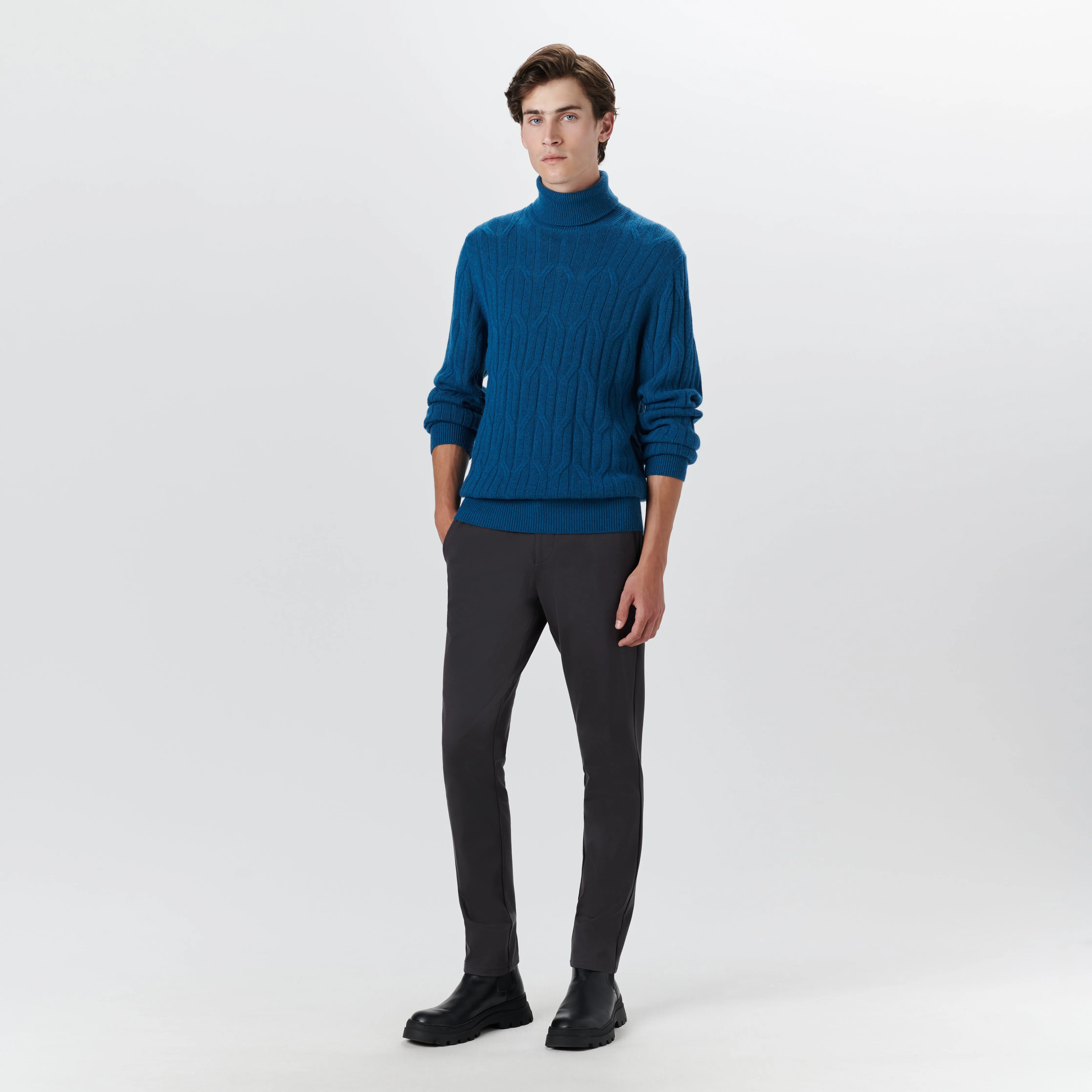 Turtle Neck Cable Jacquard Sweater sold by Bugatchi product image thumbnail 5