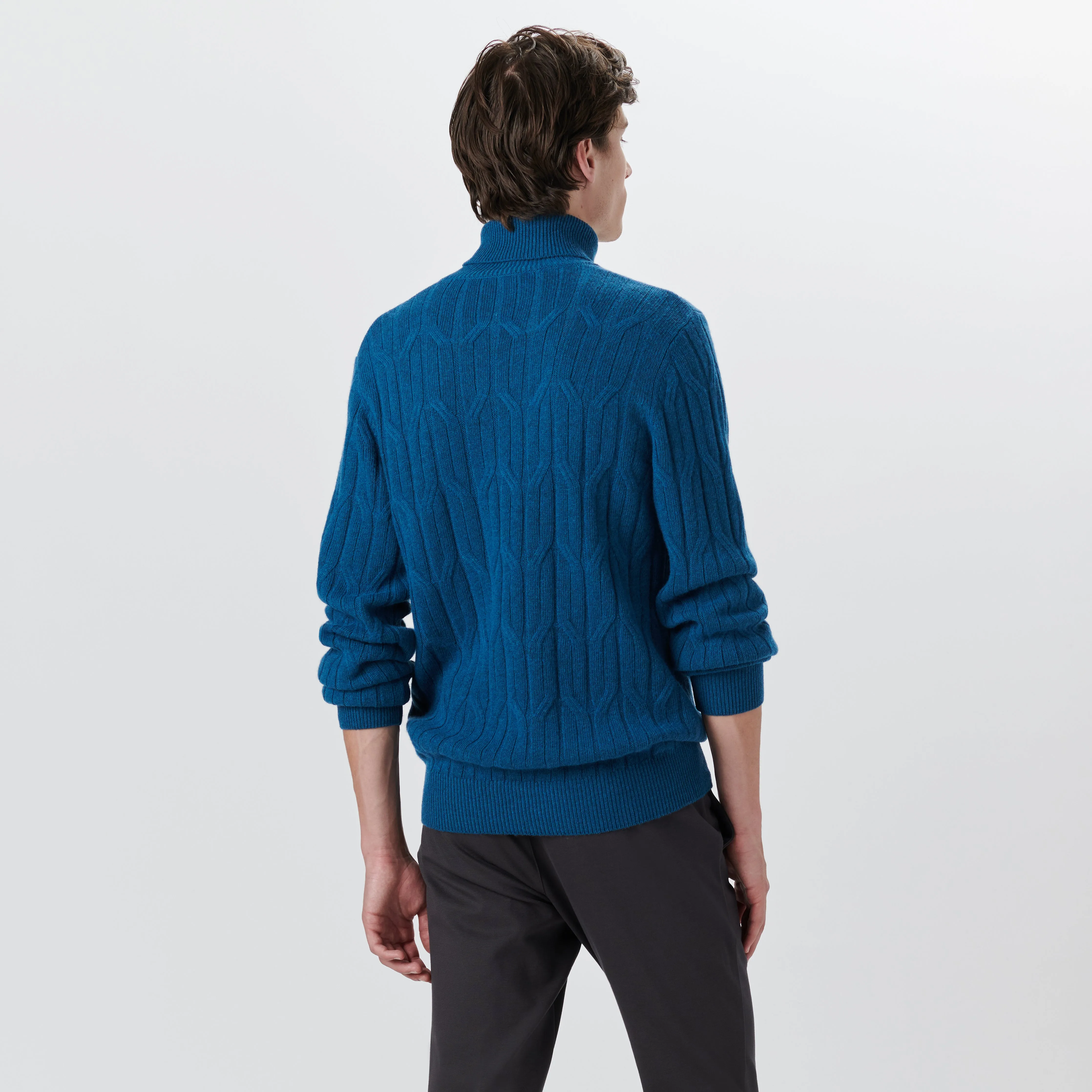 Turtle Neck Cable Jacquard Sweater sold by Bugatchi product image thumbnail 4