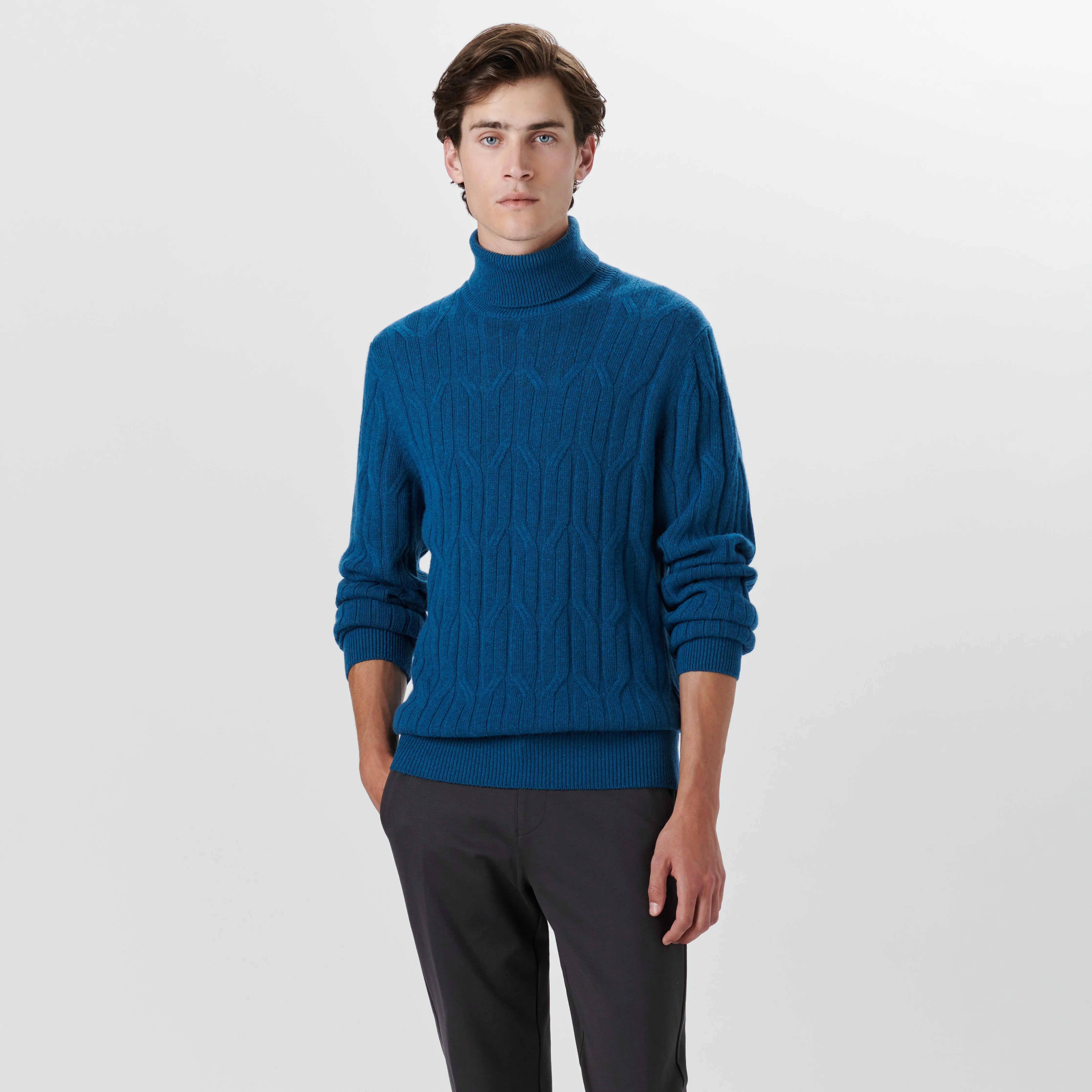 Turtle Neck Cable Jacquard Sweater sold by Bugatchi product image thumbnail 2
