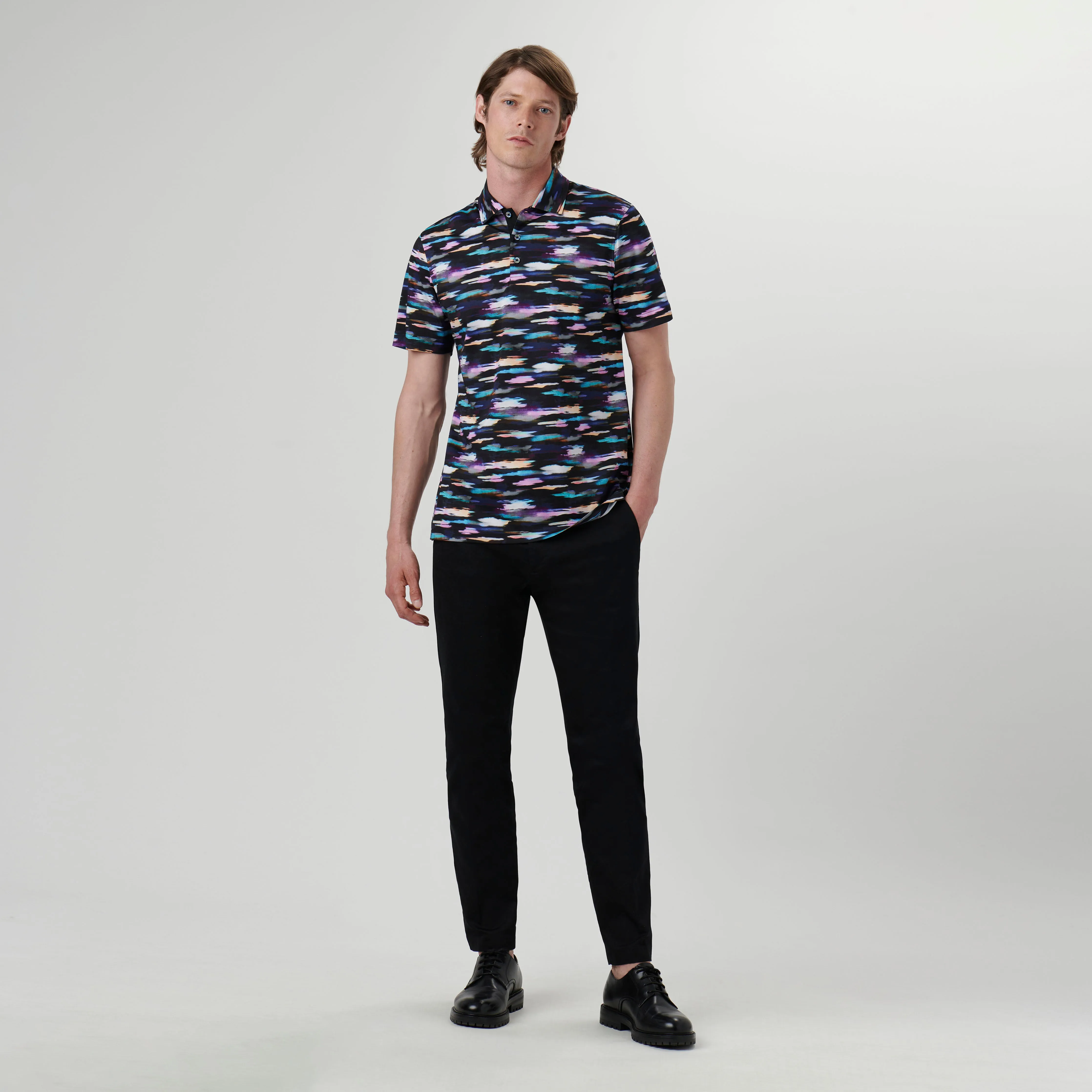 Hendrix Abstract Print Polo Shirt sold by Bugatchi product image thumbnail 5