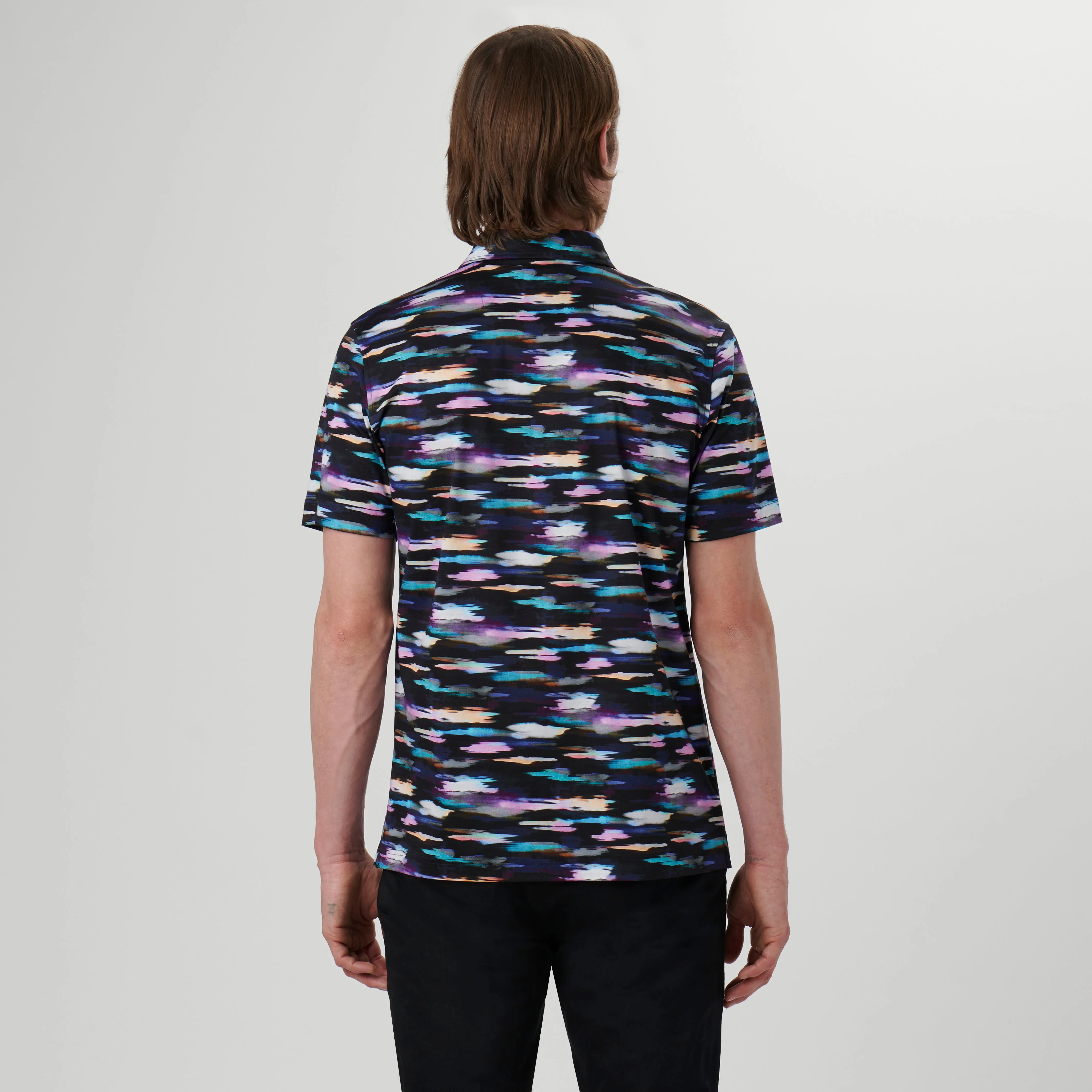 Hendrix Abstract Print Polo Shirt sold by Bugatchi product image thumbnail 4