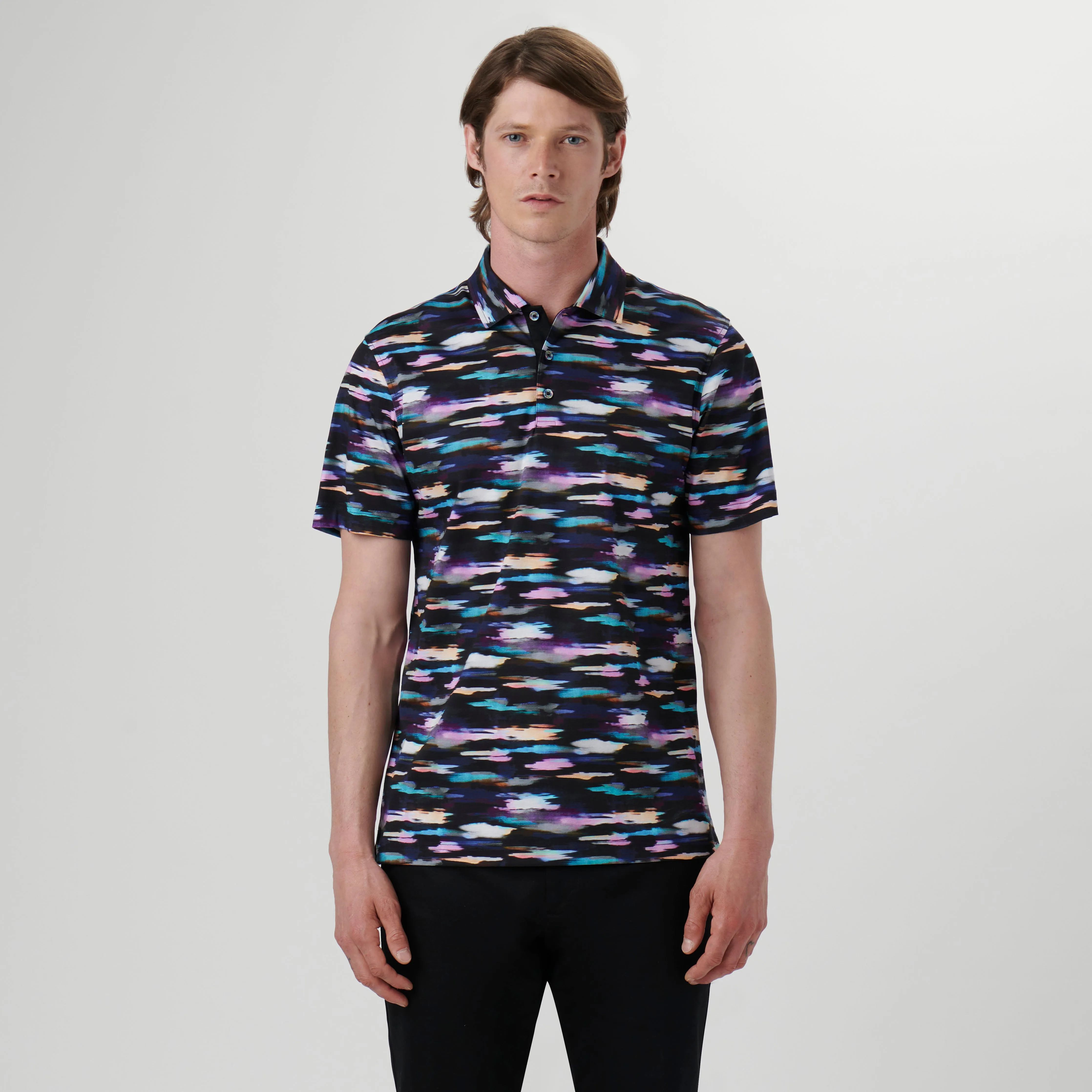 Hendrix Abstract Print Polo Shirt sold by Bugatchi product image thumbnail 2