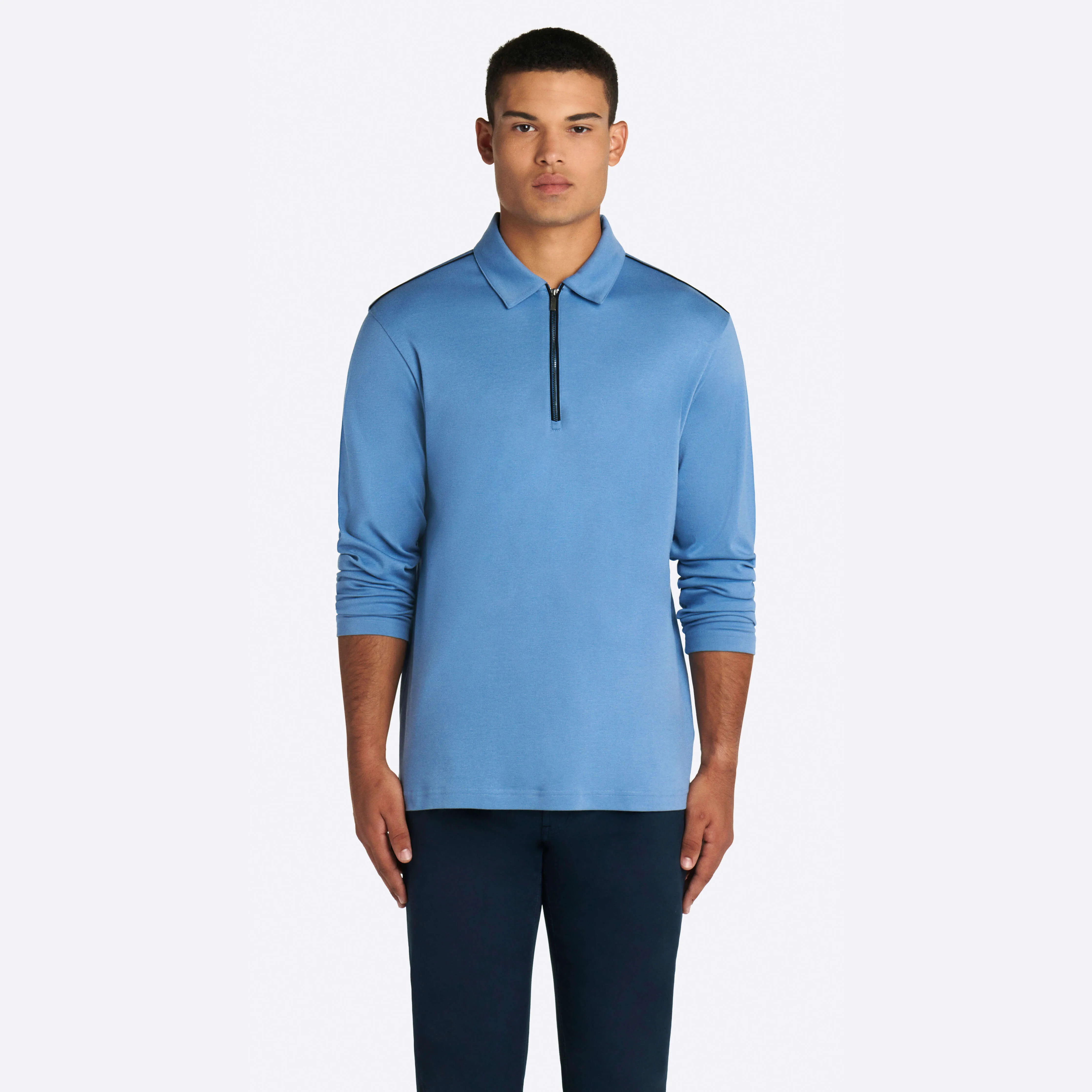 Solid Long Sleeve Quarter Zip Polo sold by Bugatchi product image thumbnail 2