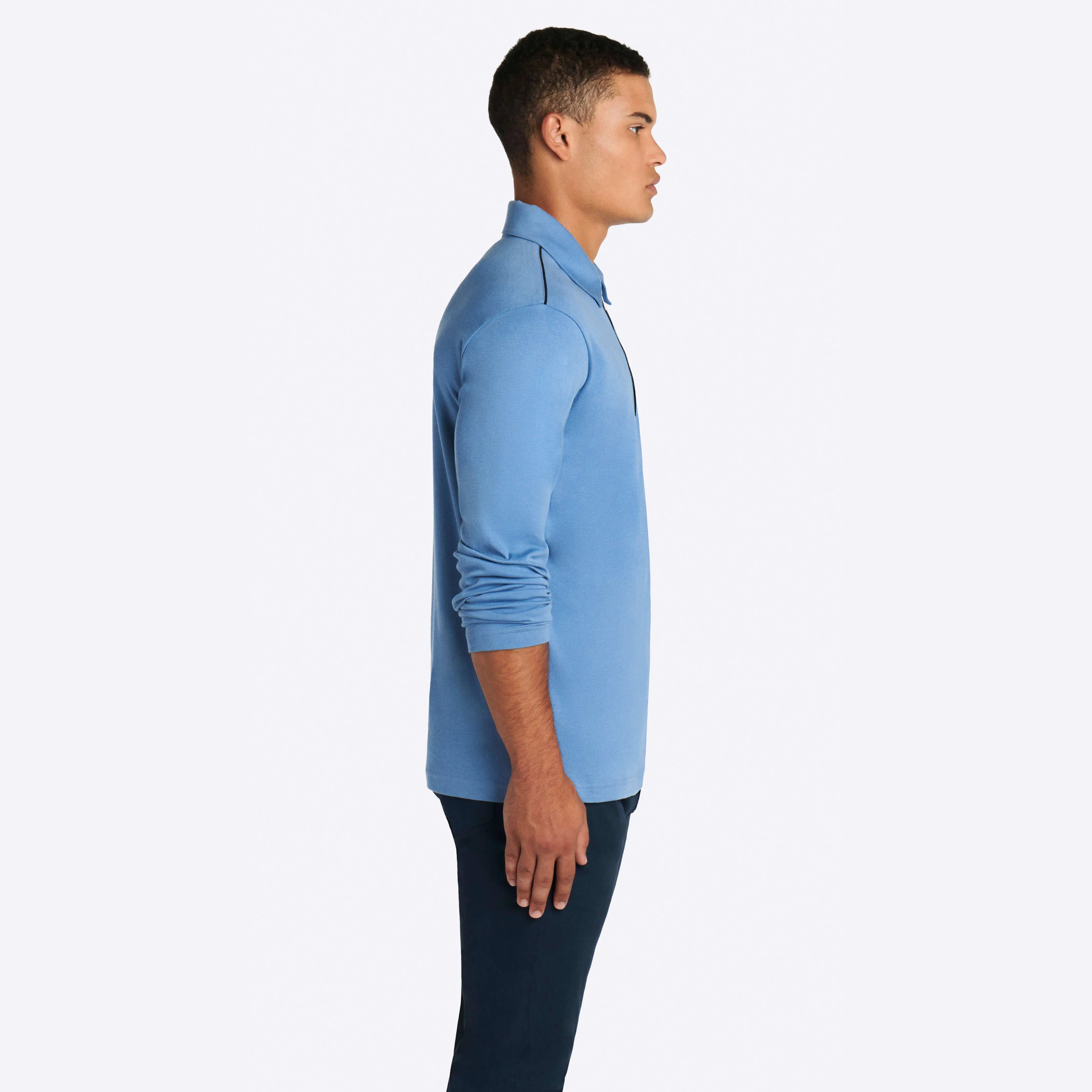 Solid Long Sleeve Quarter Zip Polo sold by Bugatchi product image thumbnail 4