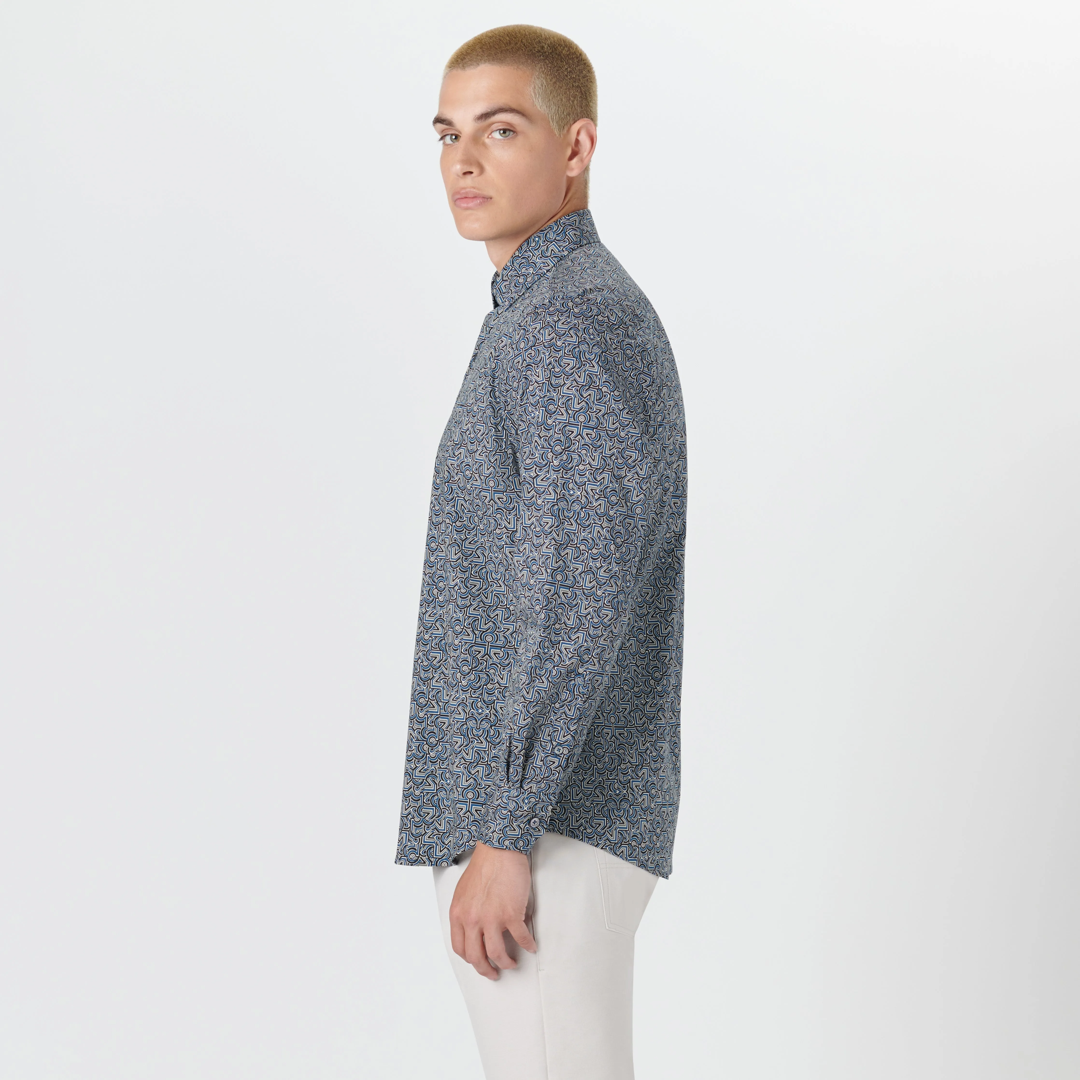 JULIAN Abstract Print Shirt sold by Bugatchi product image thumbnail 3