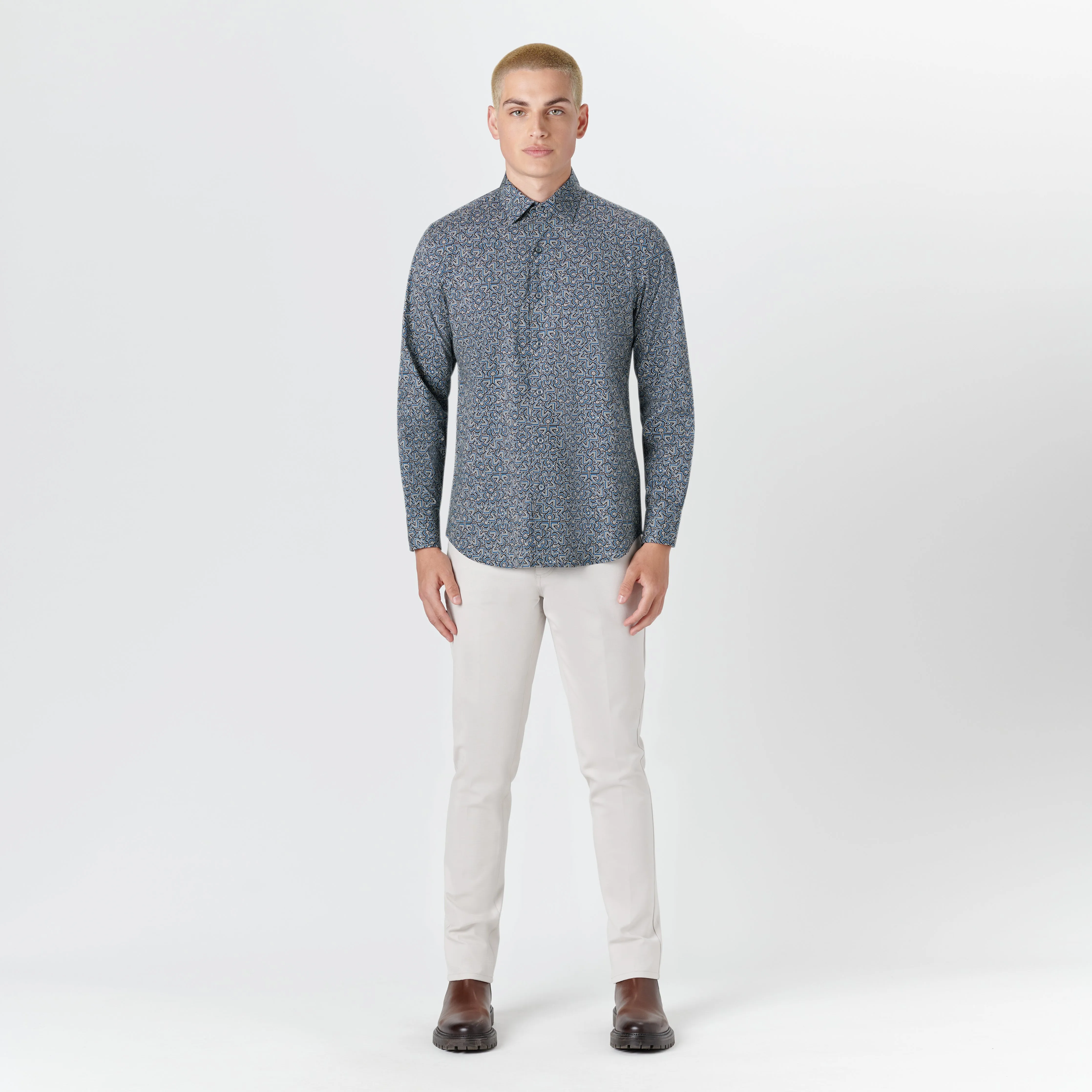 JULIAN Abstract Print Shirt sold by Bugatchi product image thumbnail 5