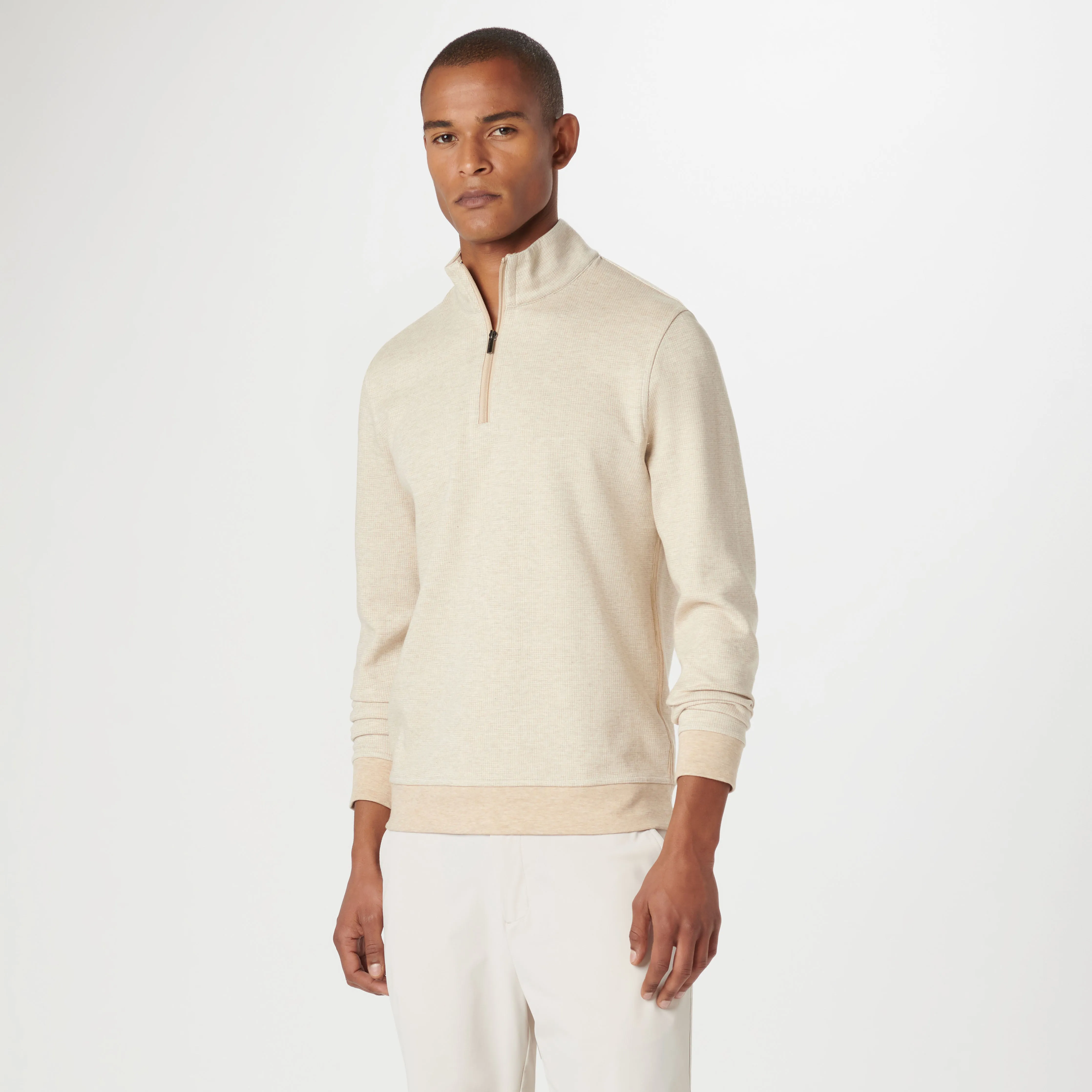 Hound's Tooth Quarter Zip Pullover sold by Bugatchi product image thumbnail 2