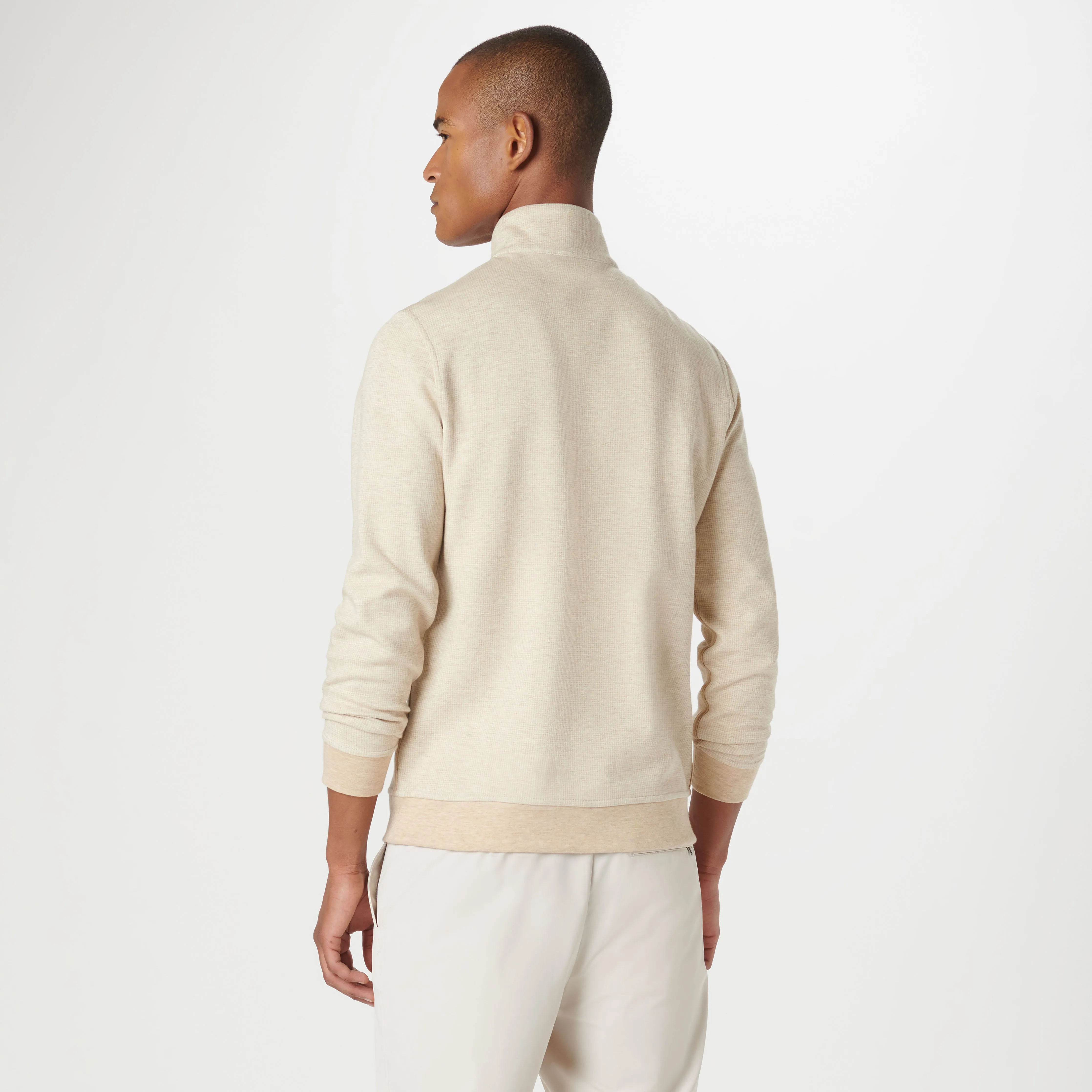 Hound's Tooth Quarter Zip Pullover sold by Bugatchi product image thumbnail 4