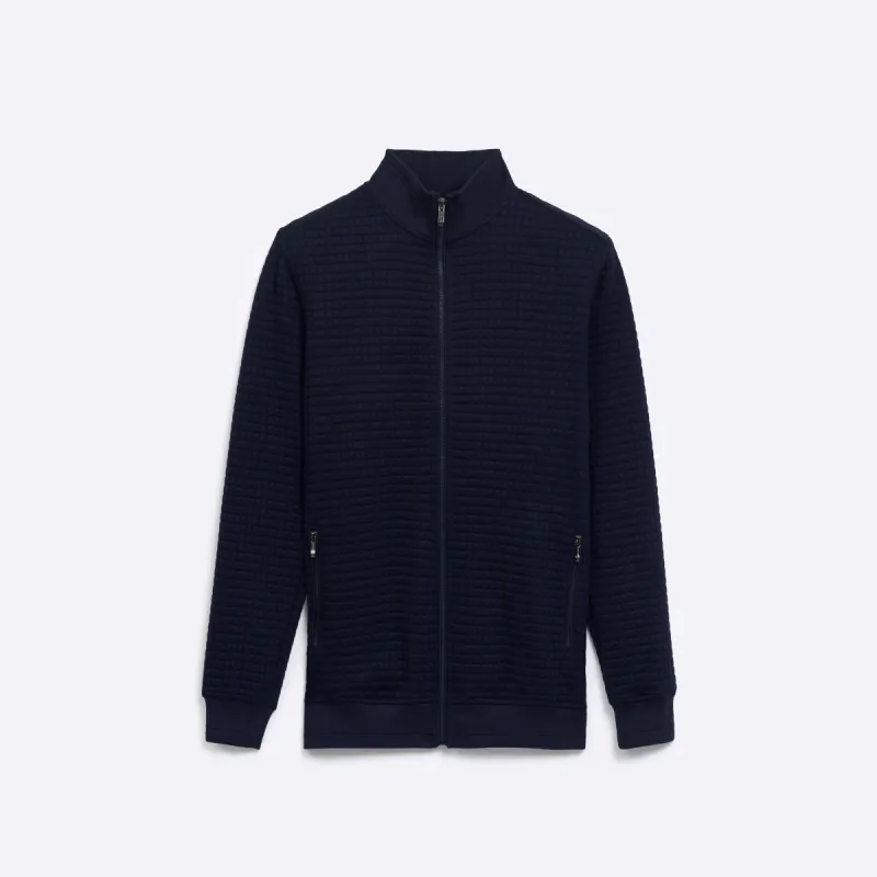 Waffle Knit Mock Neck Jacket sold by Bugatchi