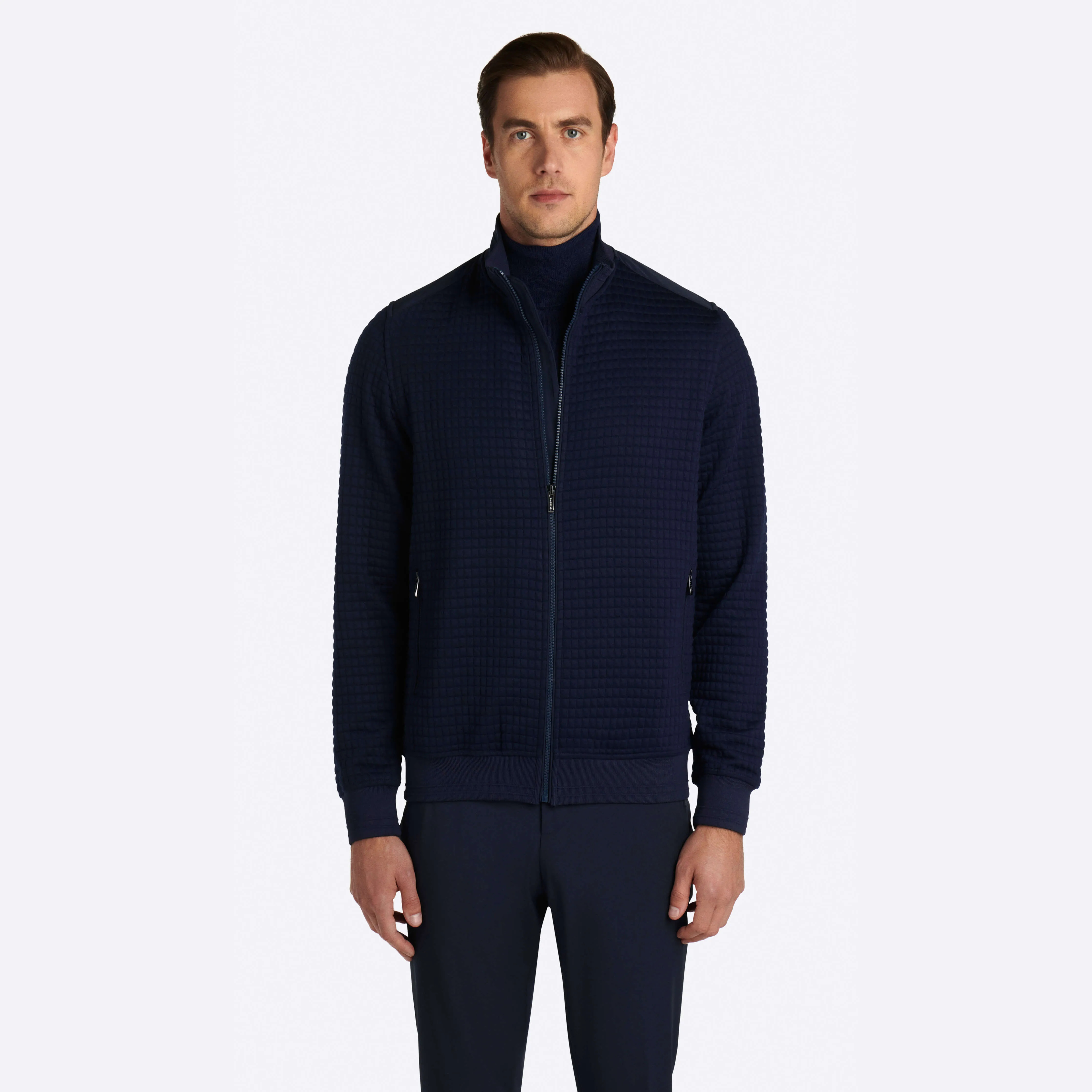 Waffle Knit Mock Neck Jacket sold by Bugatchi product image thumbnail 2