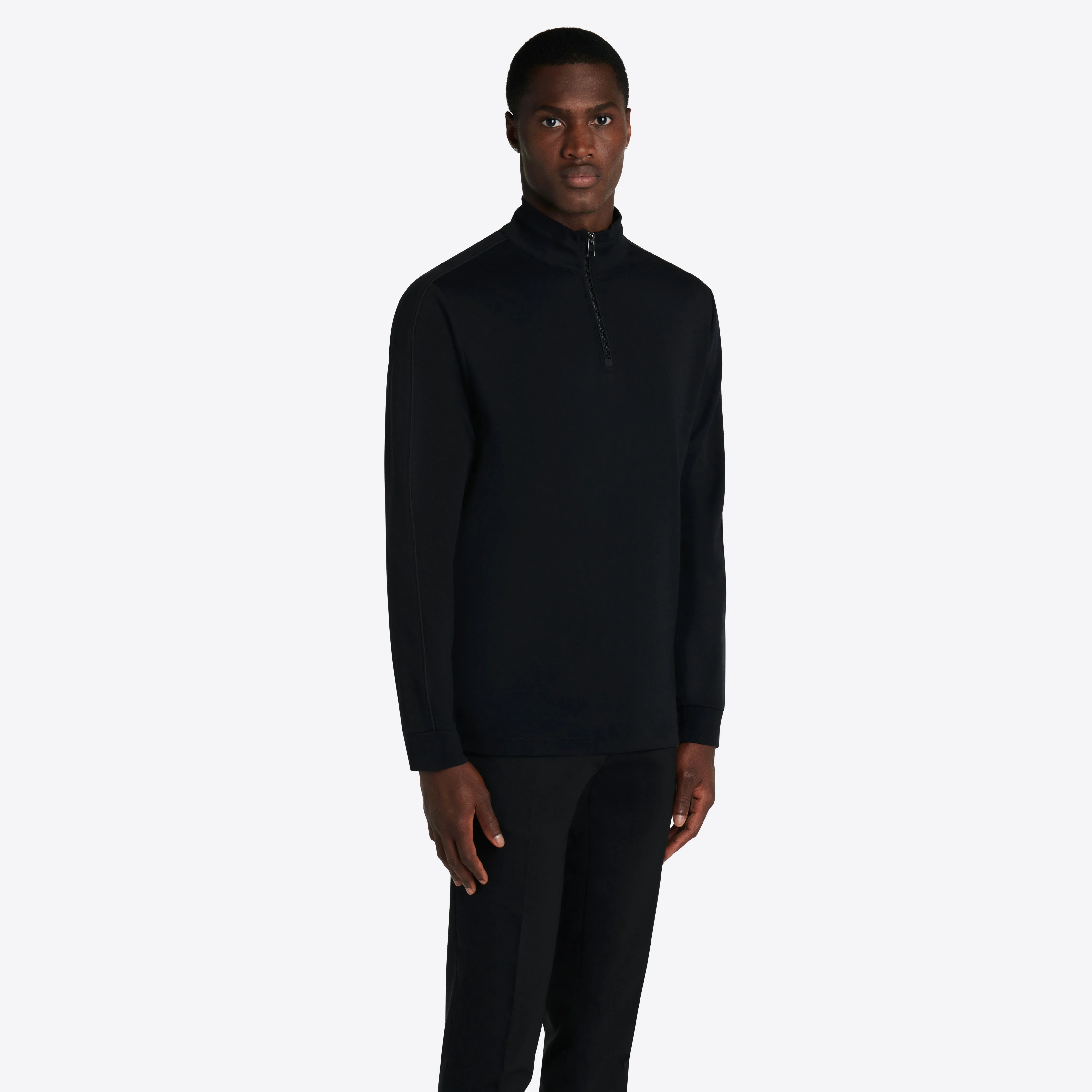 Solid Quarter Zip Mock Neck Pullover sold by Bugatchi product image thumbnail 3
