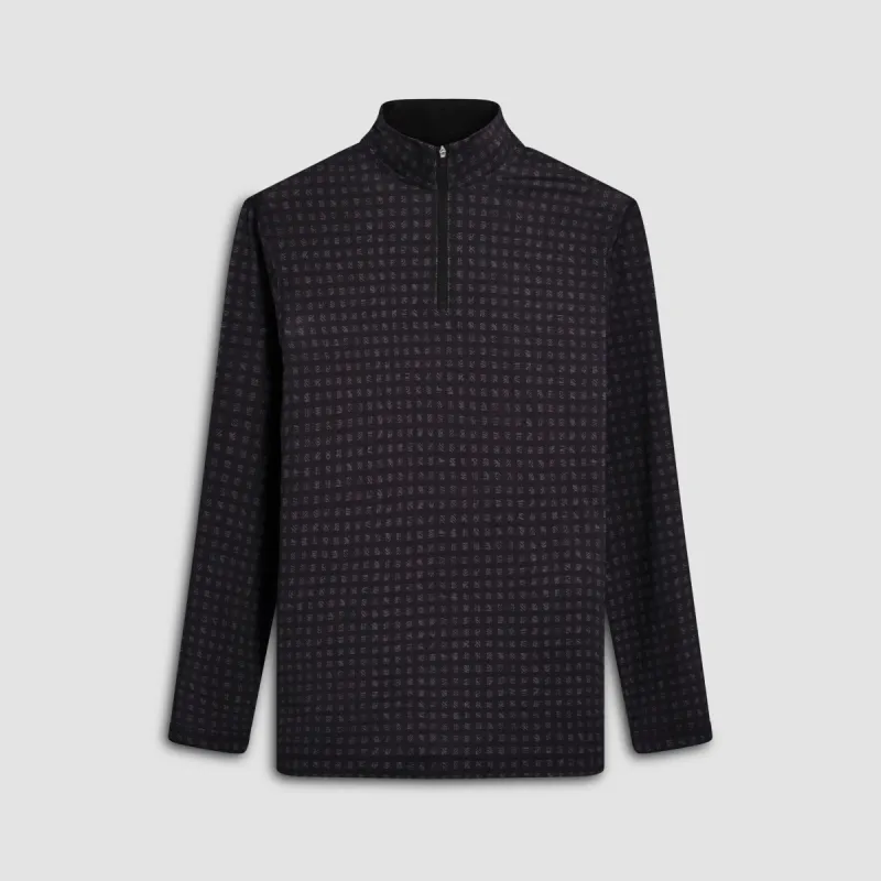 Anthony Checkered OoohCotton Quarter Zip Pullover sold by Bugatchi