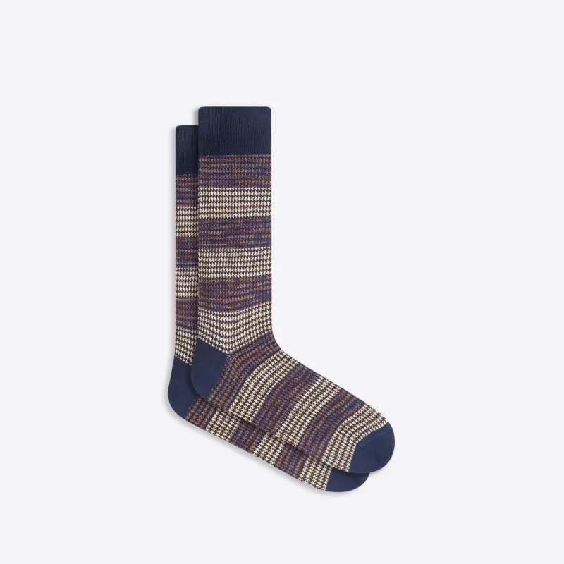 Hound's Tooth Check Mid-Calf Socks sold by Bugatchi