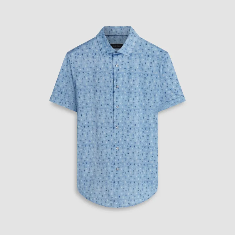 Miles Bar Drinks OoohCotton Short Sleeve Shirt sold by Bugatchi