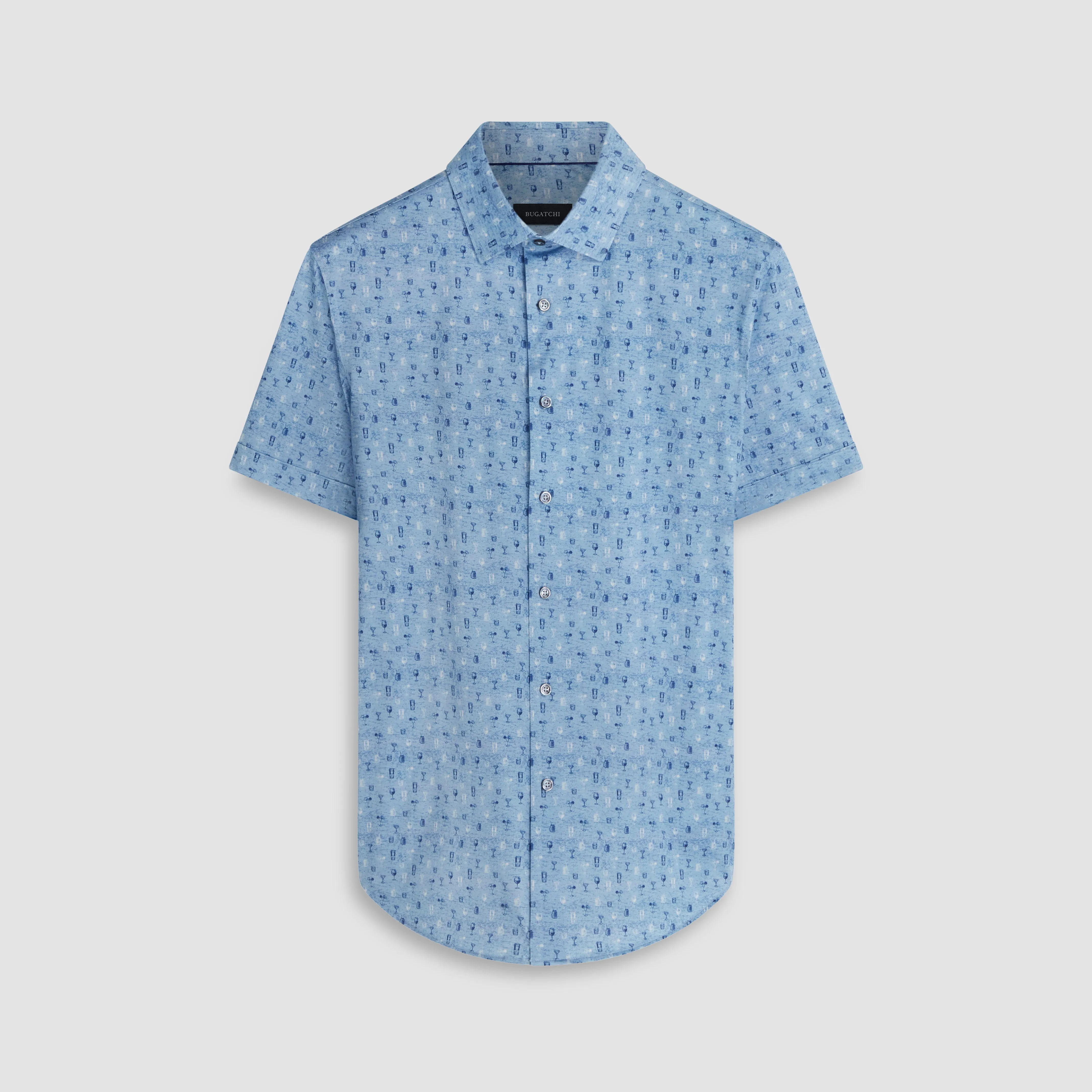 Miles Bar Drinks OoohCotton Short Sleeve Shirt sold by Bugatchi