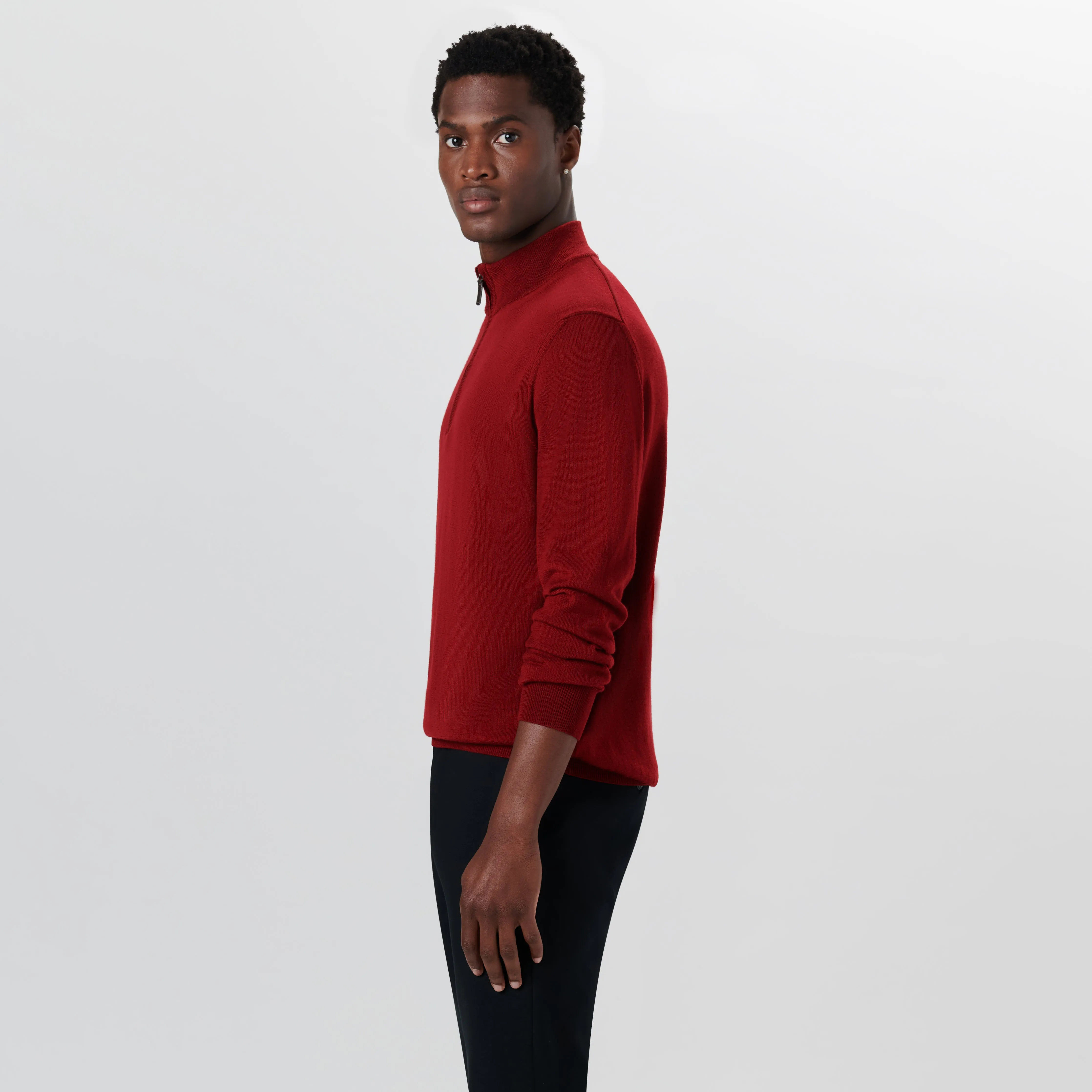 Super Merino Solid Quarter Zip Sweater sold by Bugatchi product image thumbnail 3