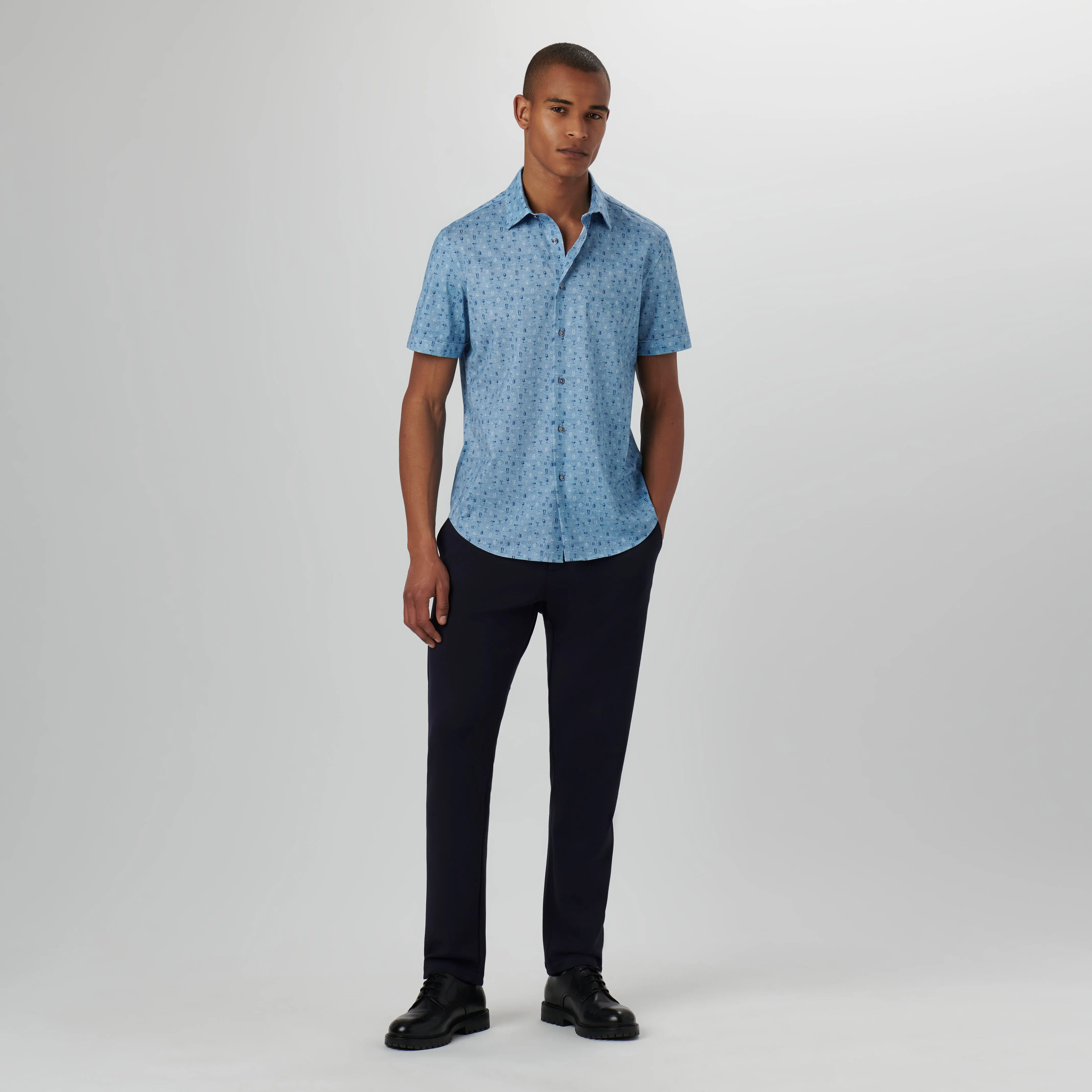 Miles Bar Drinks OoohCotton Short Sleeve Shirt sold by Bugatchi product image thumbnail 5