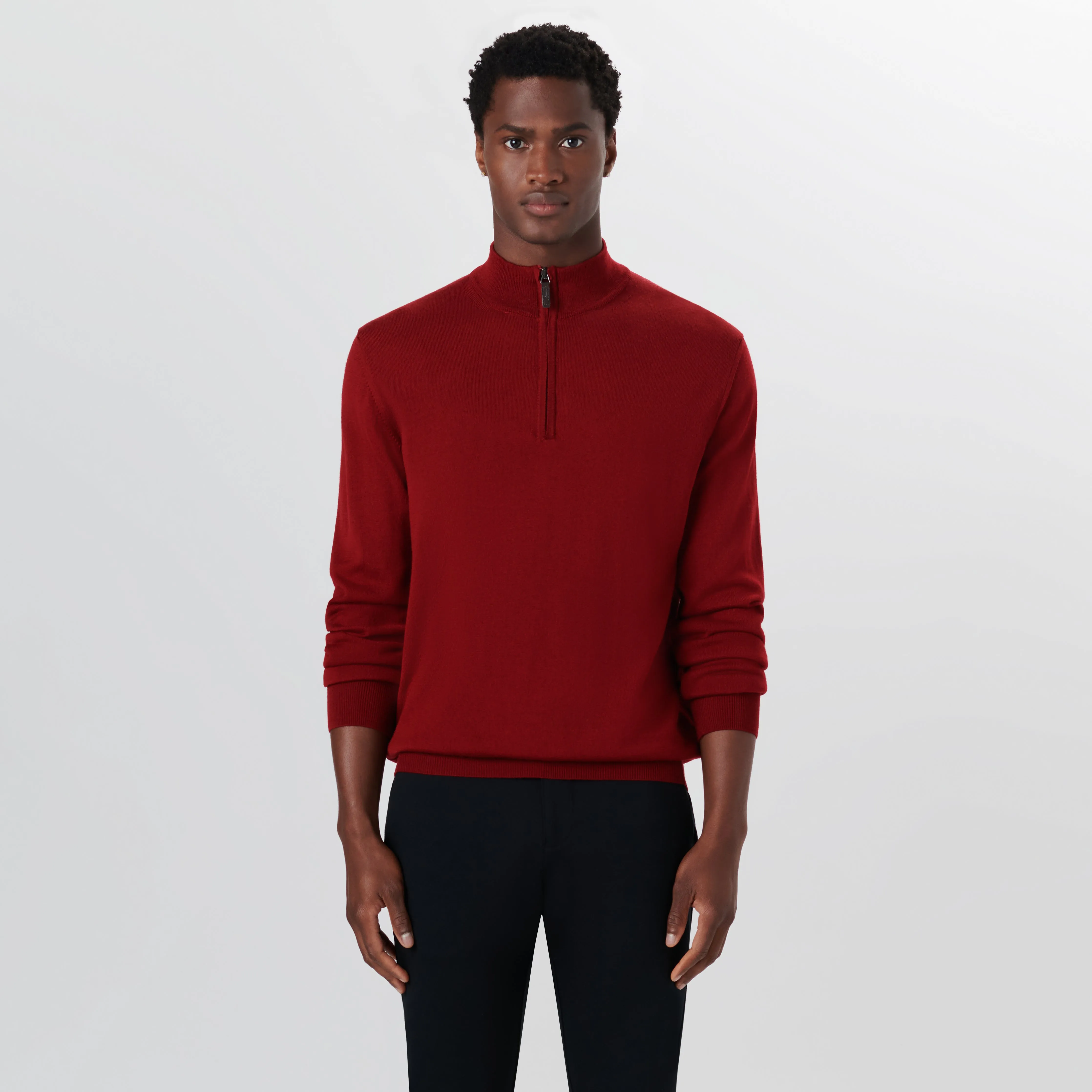 Super Merino Solid Quarter Zip Sweater sold by Bugatchi product image thumbnail 2