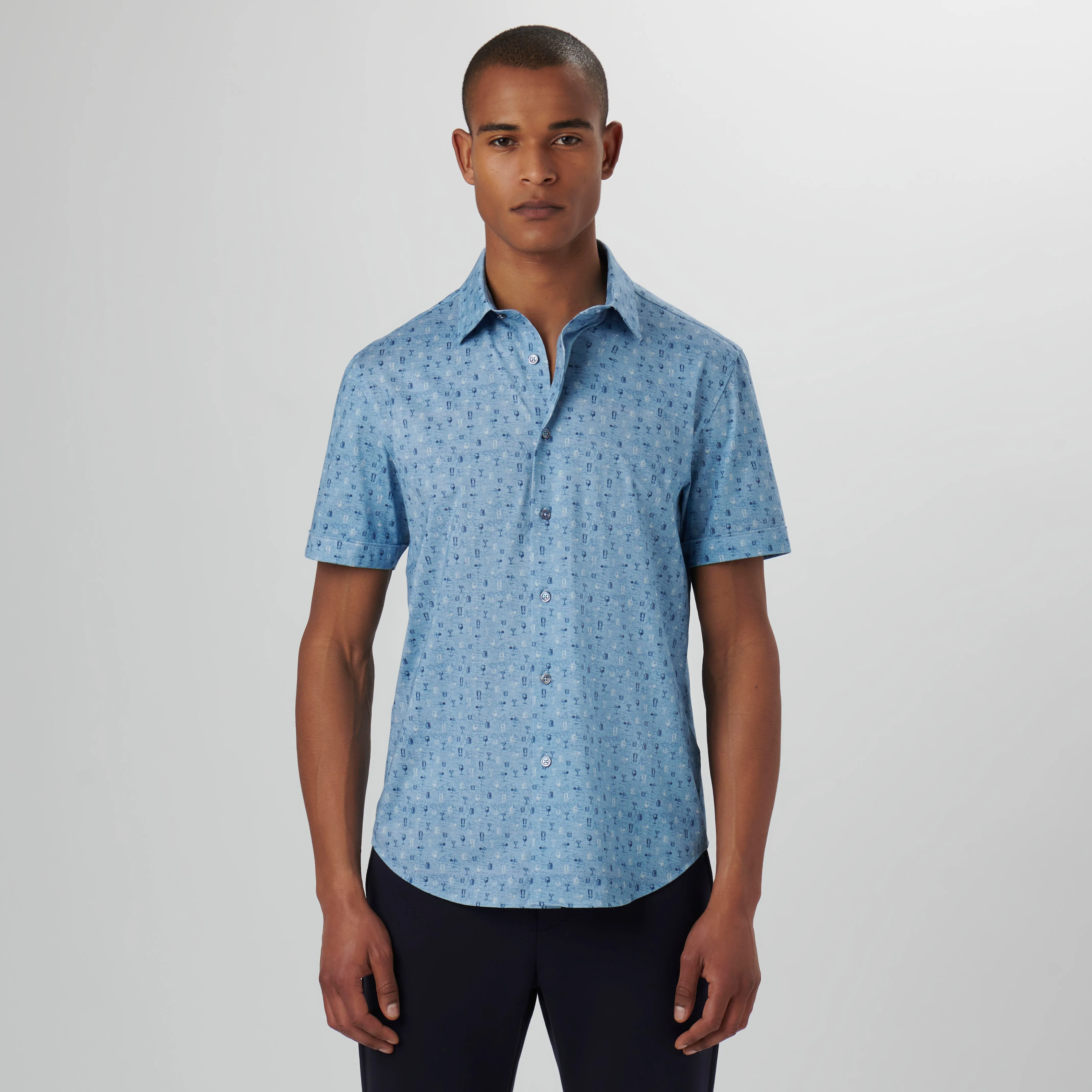 Miles Bar Drinks OoohCotton Short Sleeve Shirt sold by Bugatchi product image thumbnail 2