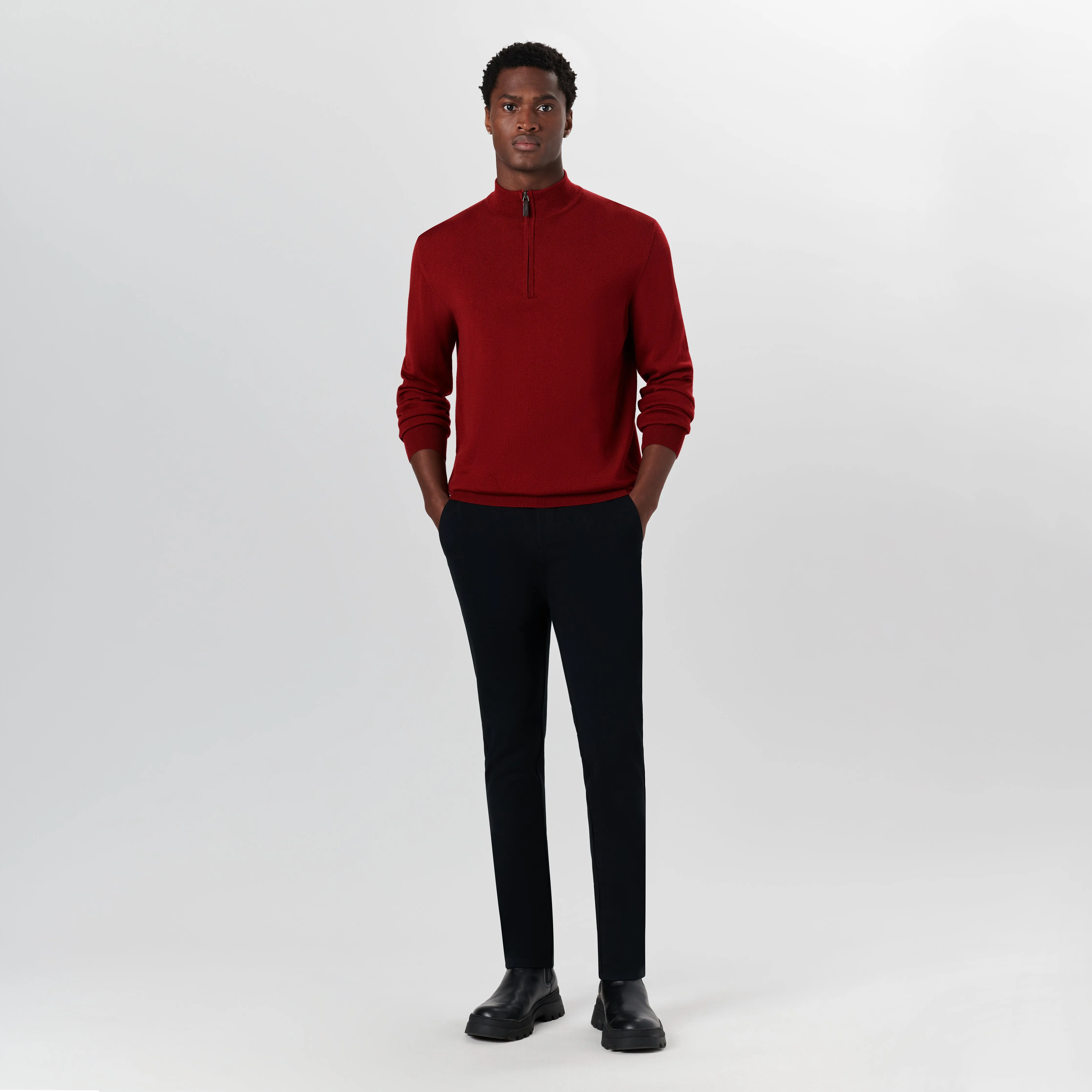 Super Merino Solid Quarter Zip Sweater sold by Bugatchi product image thumbnail 5