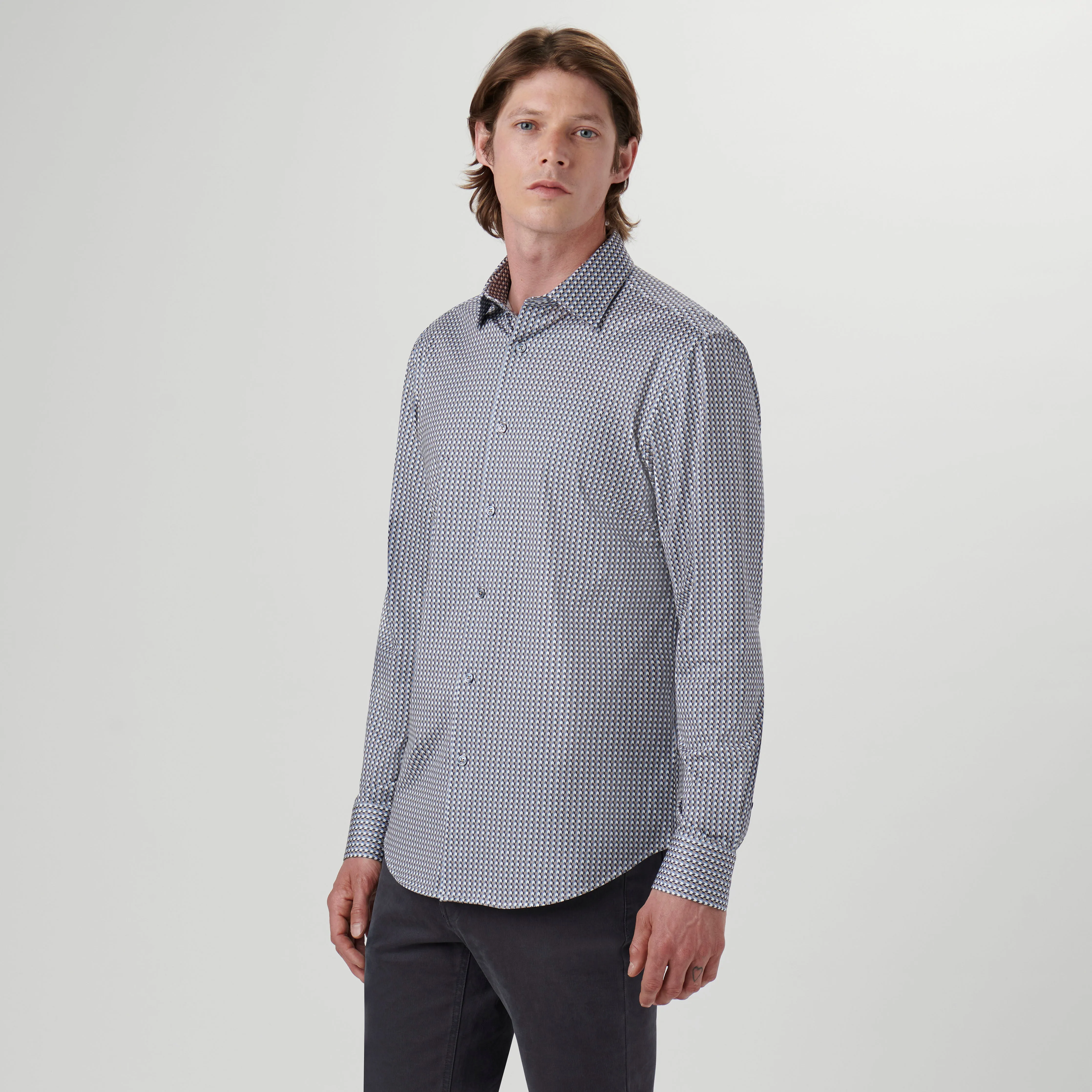 James Arrow Stripe OoohCotton Shirt sold by Bugatchi product image thumbnail 3