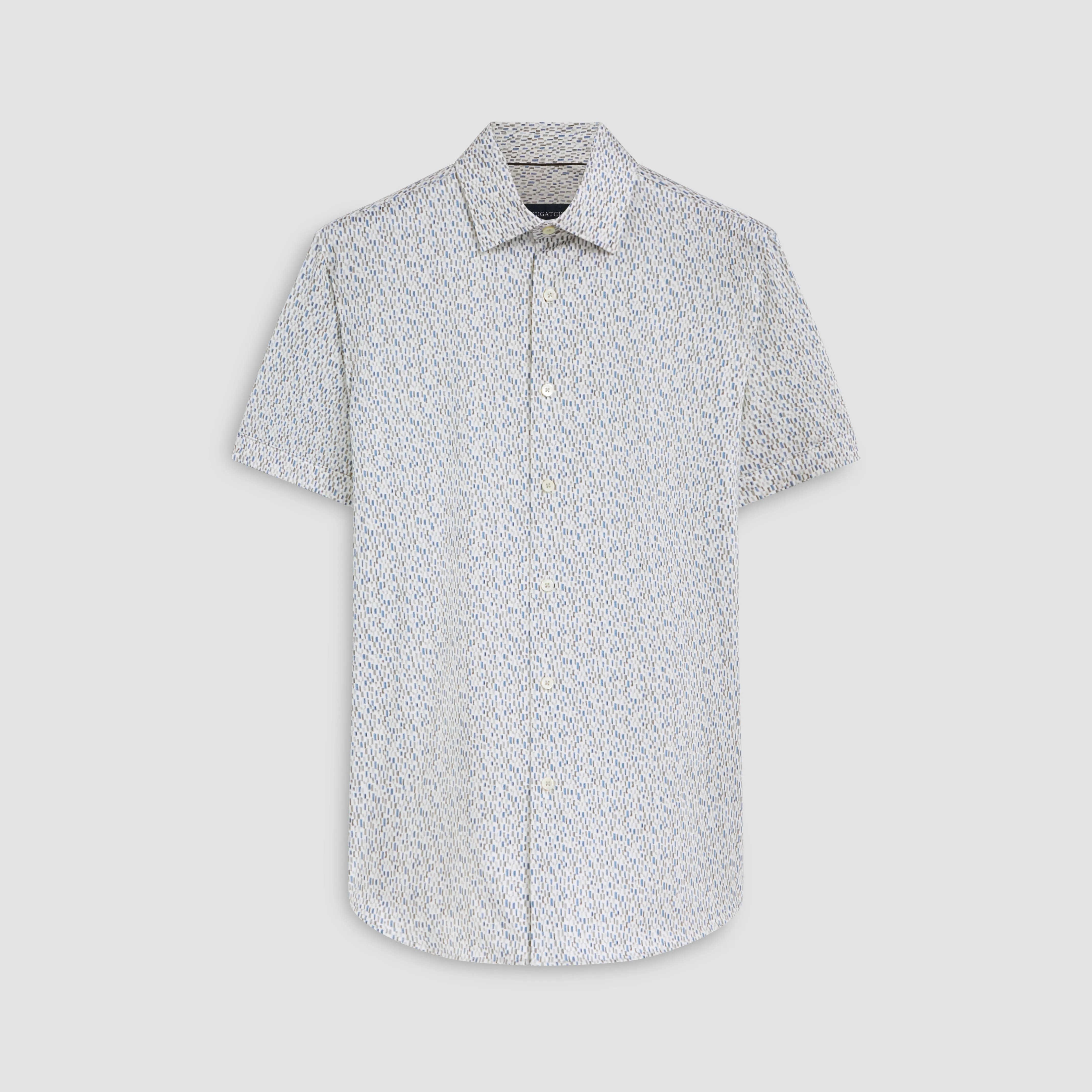 Miles Abstract OoohCotton Short Sleeve Shirt sold by Bugatchi