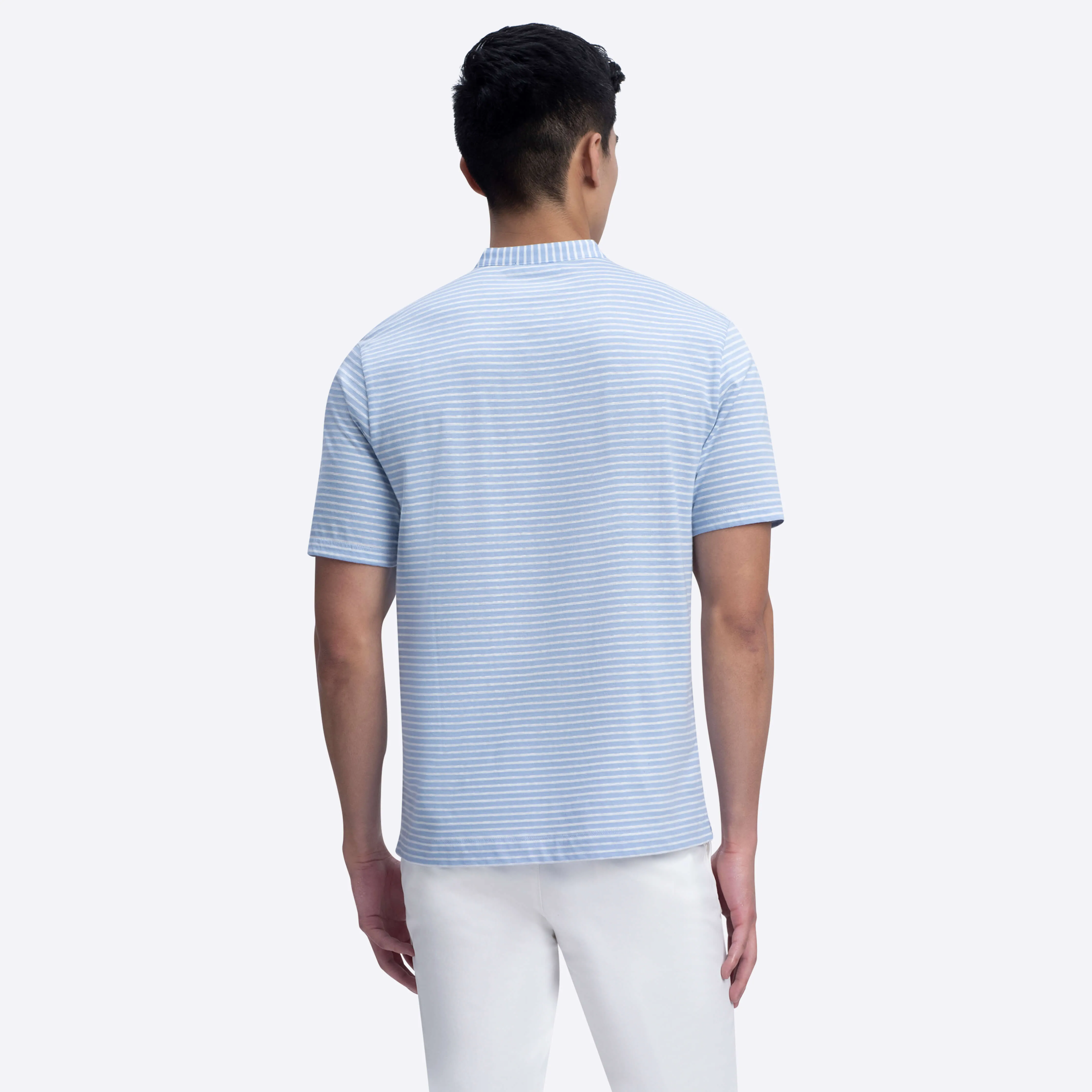 Striped Short Sleeve Henley sold by Bugatchi product image thumbnail 4