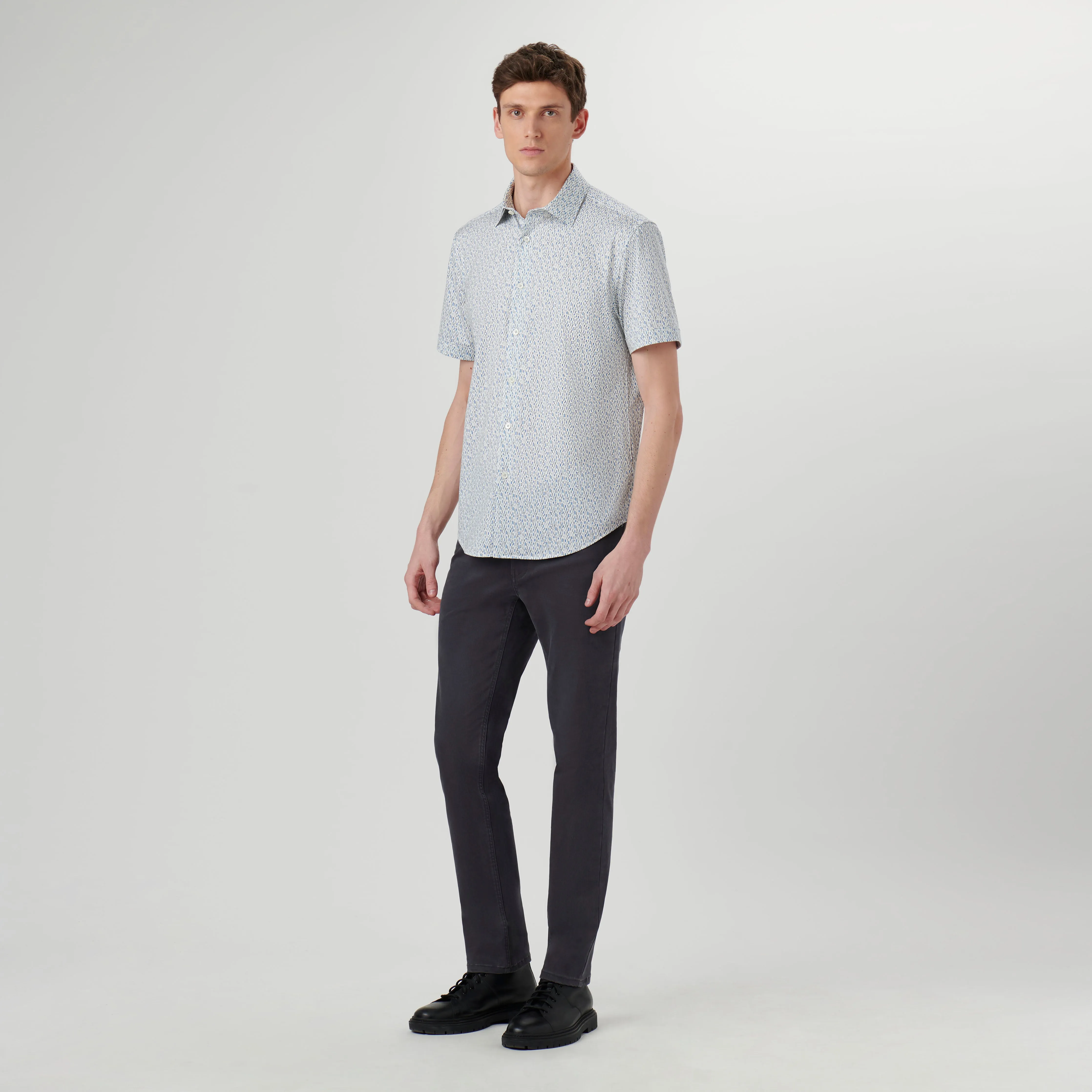 Miles Abstract OoohCotton Short Sleeve Shirt sold by Bugatchi product image thumbnail 5