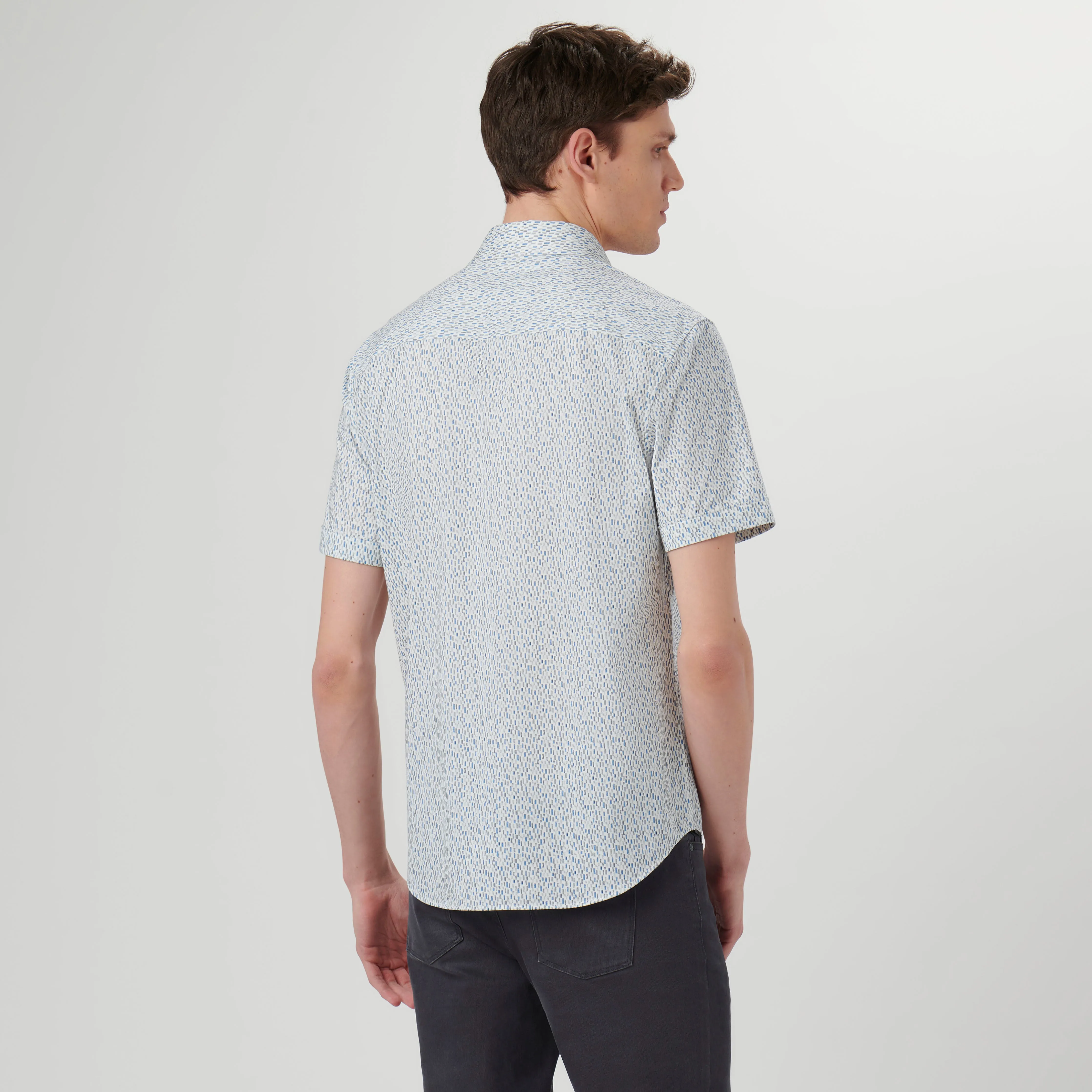 Miles Abstract OoohCotton Short Sleeve Shirt sold by Bugatchi product image thumbnail 4