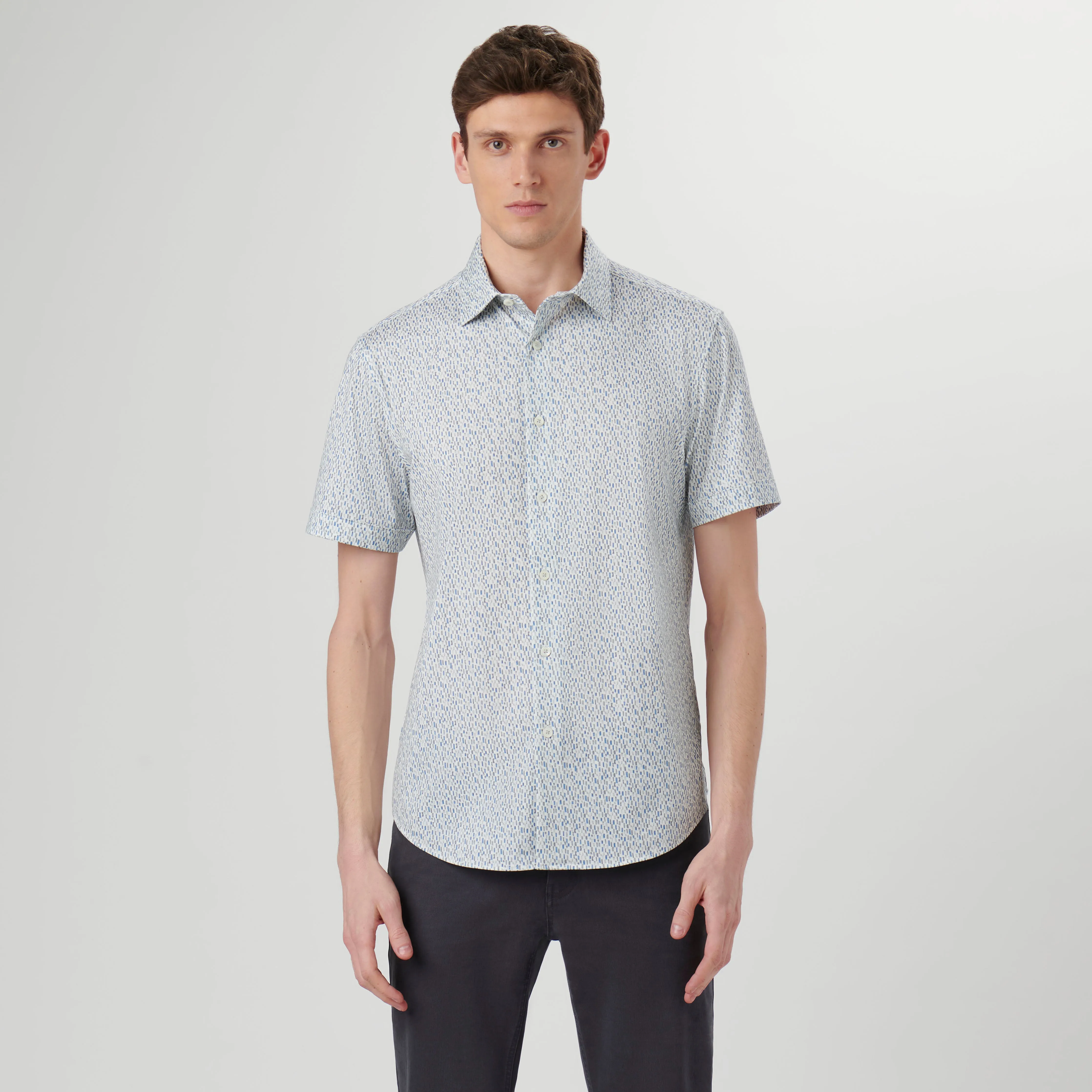 Miles Abstract OoohCotton Short Sleeve Shirt sold by Bugatchi product image thumbnail 2