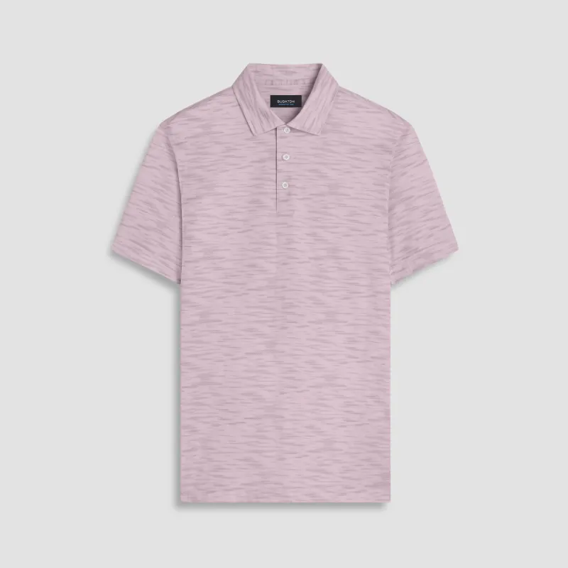 Victor Striated Print OoohCotton Polo made by Bugatchi