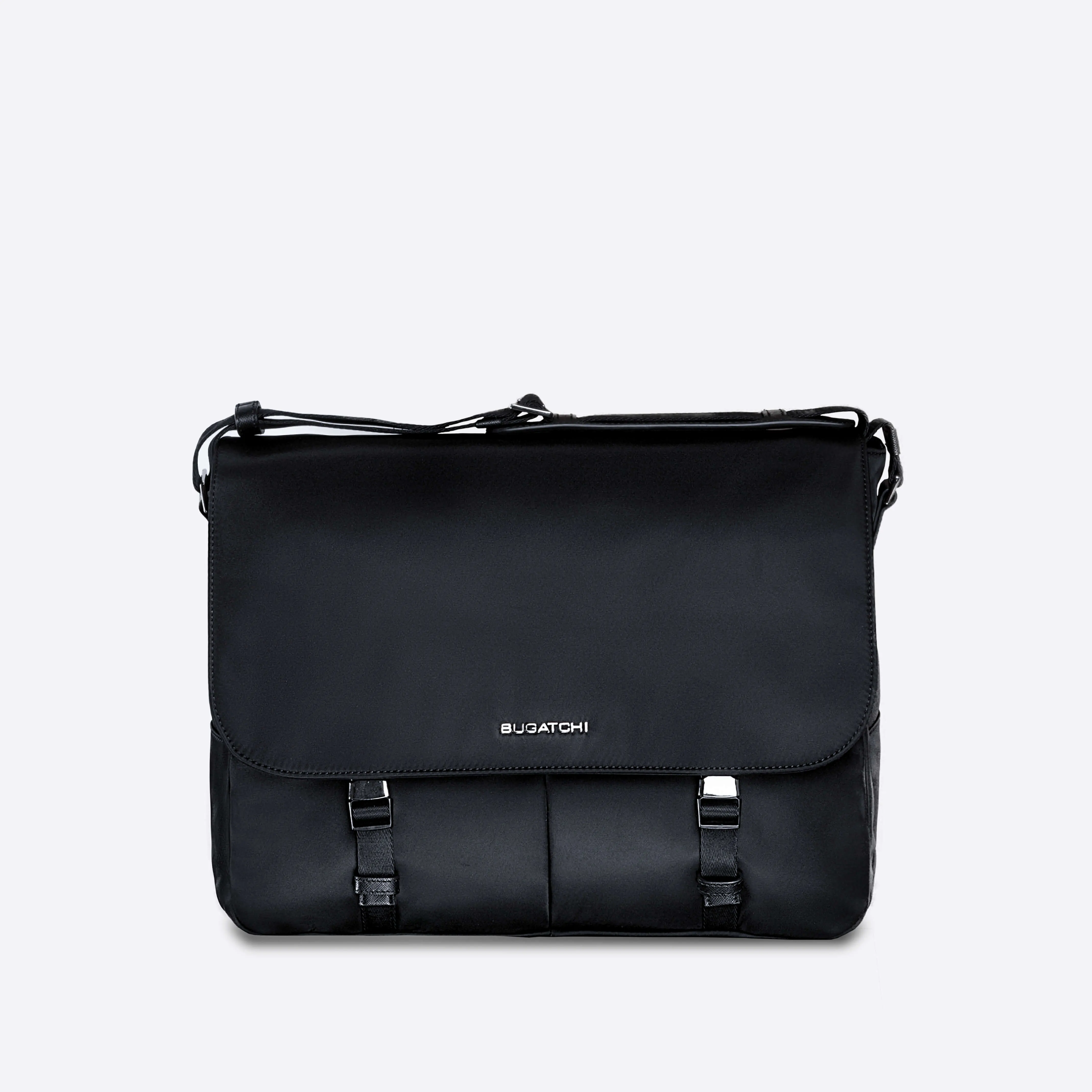 Nylon Messenger Bag with Leather Trim sold by Bugatchi