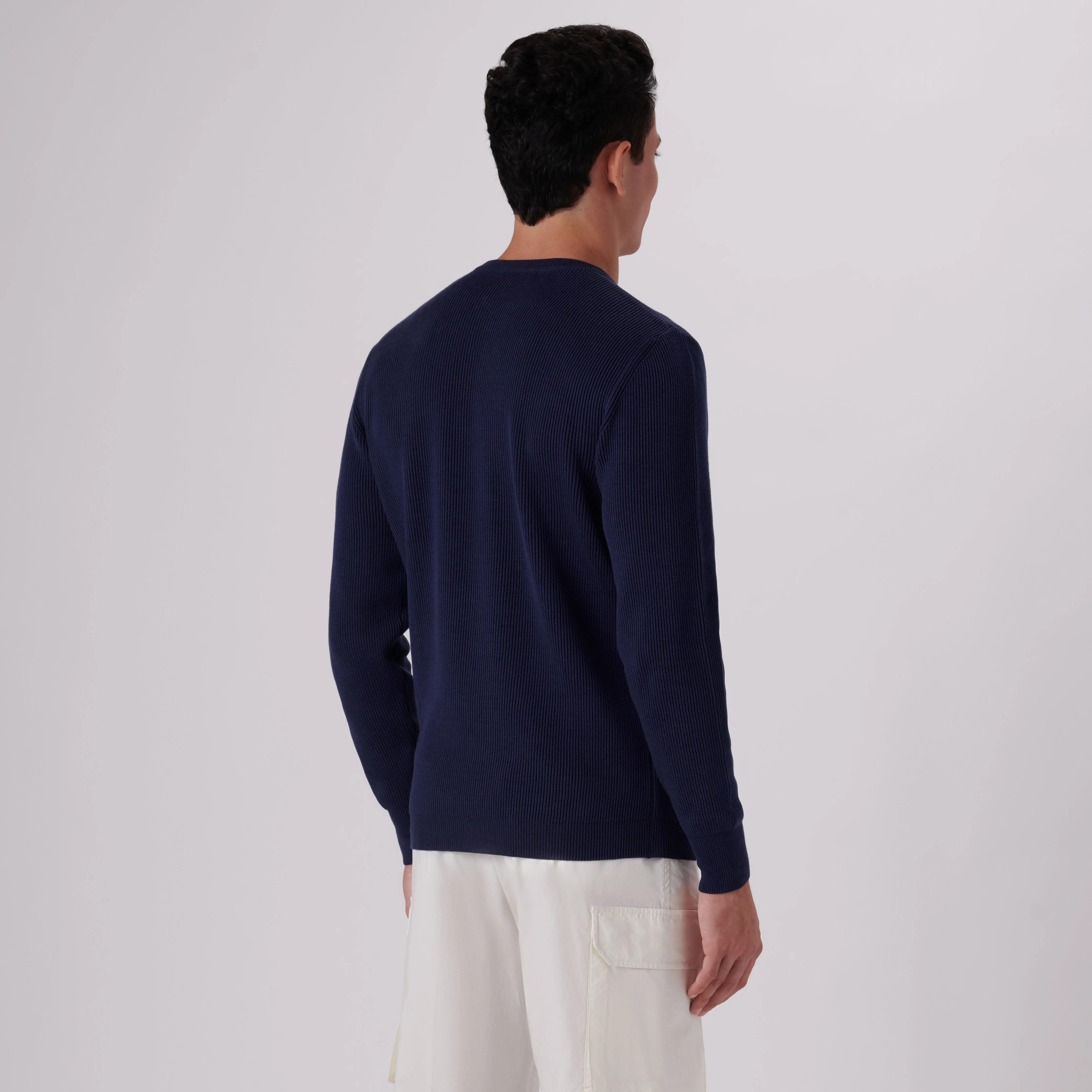 Rib Knit Crew Neck Sweater sold by Bugatchi product image thumbnail 4